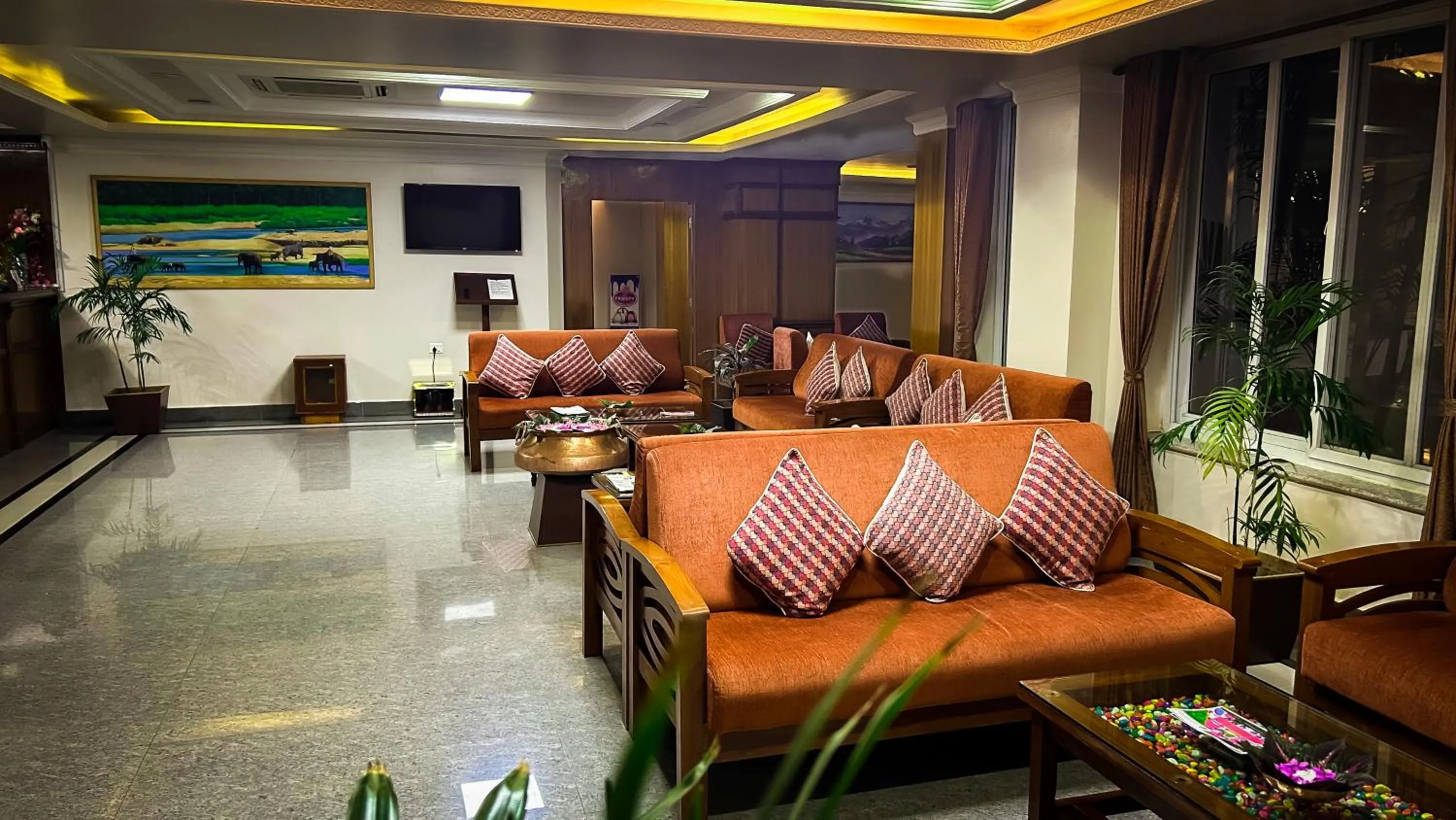 Living room in Hotel Earth Light Sauraha