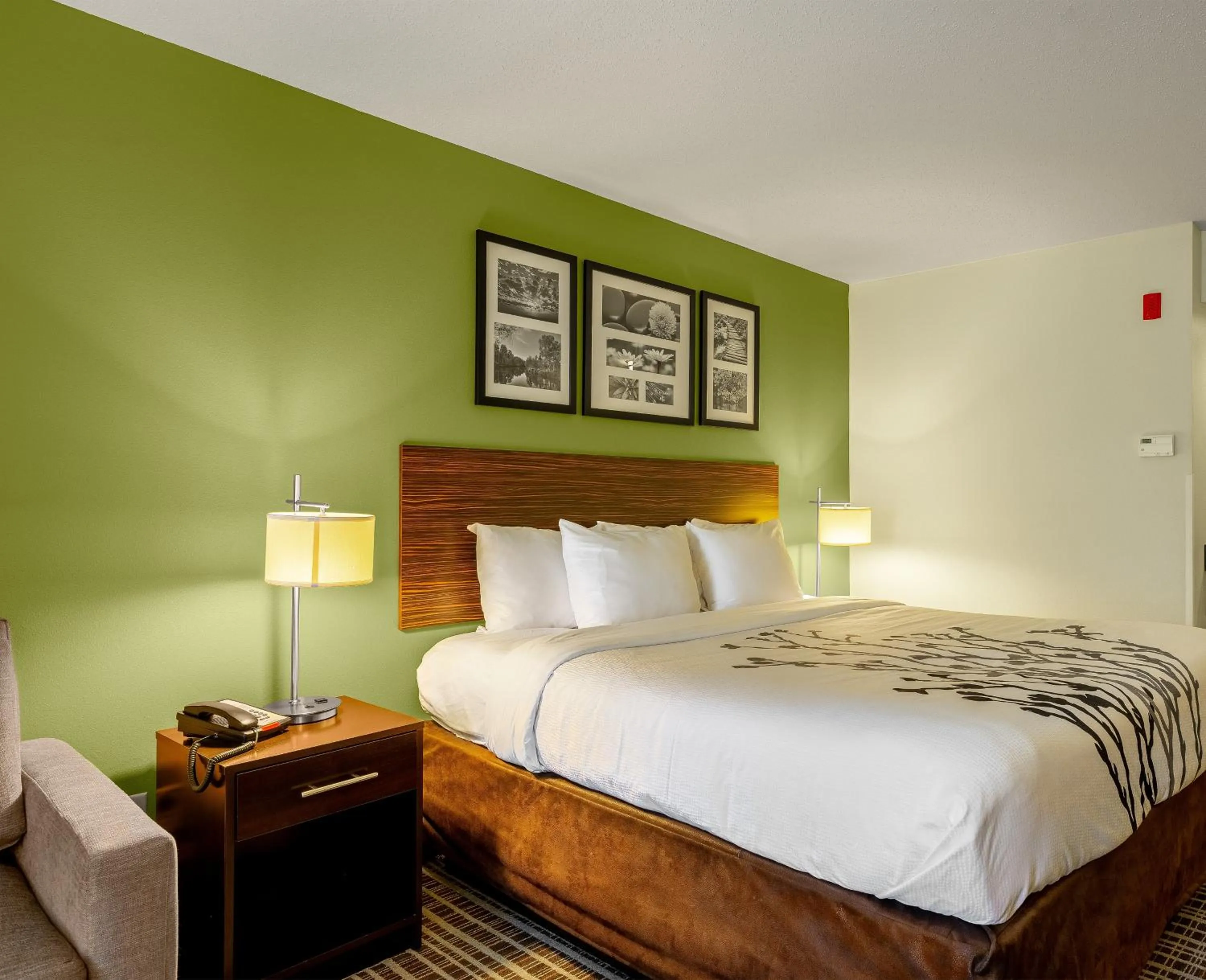 Bed in Sleep Inn & Suites Harbour Pointe