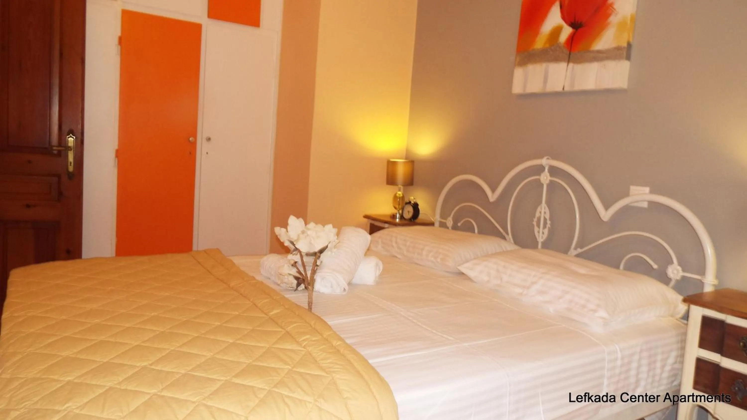 Bed in Lefkada Center Apartments