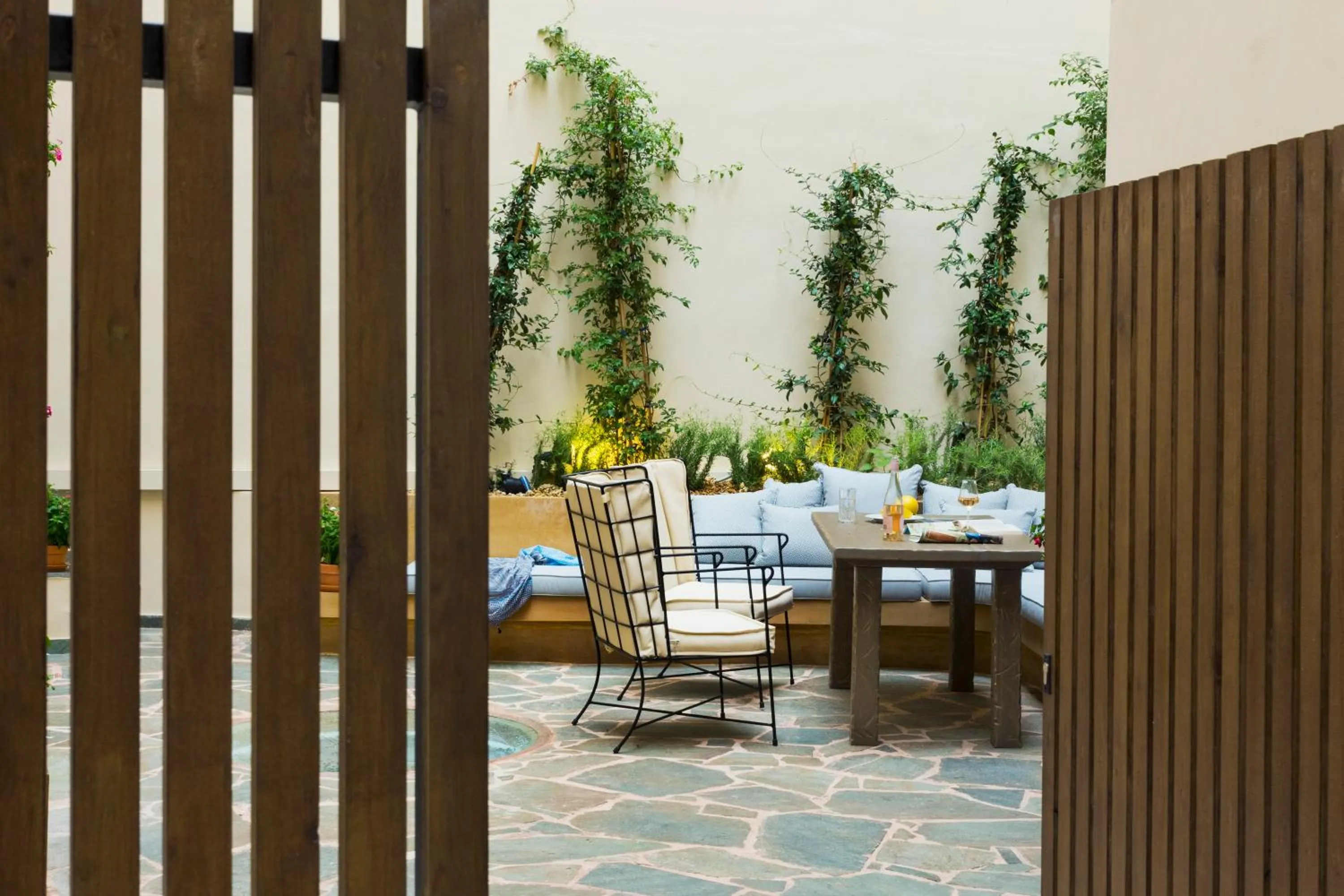 Patio in A77 Suites, Small Luxury Hotels of the World