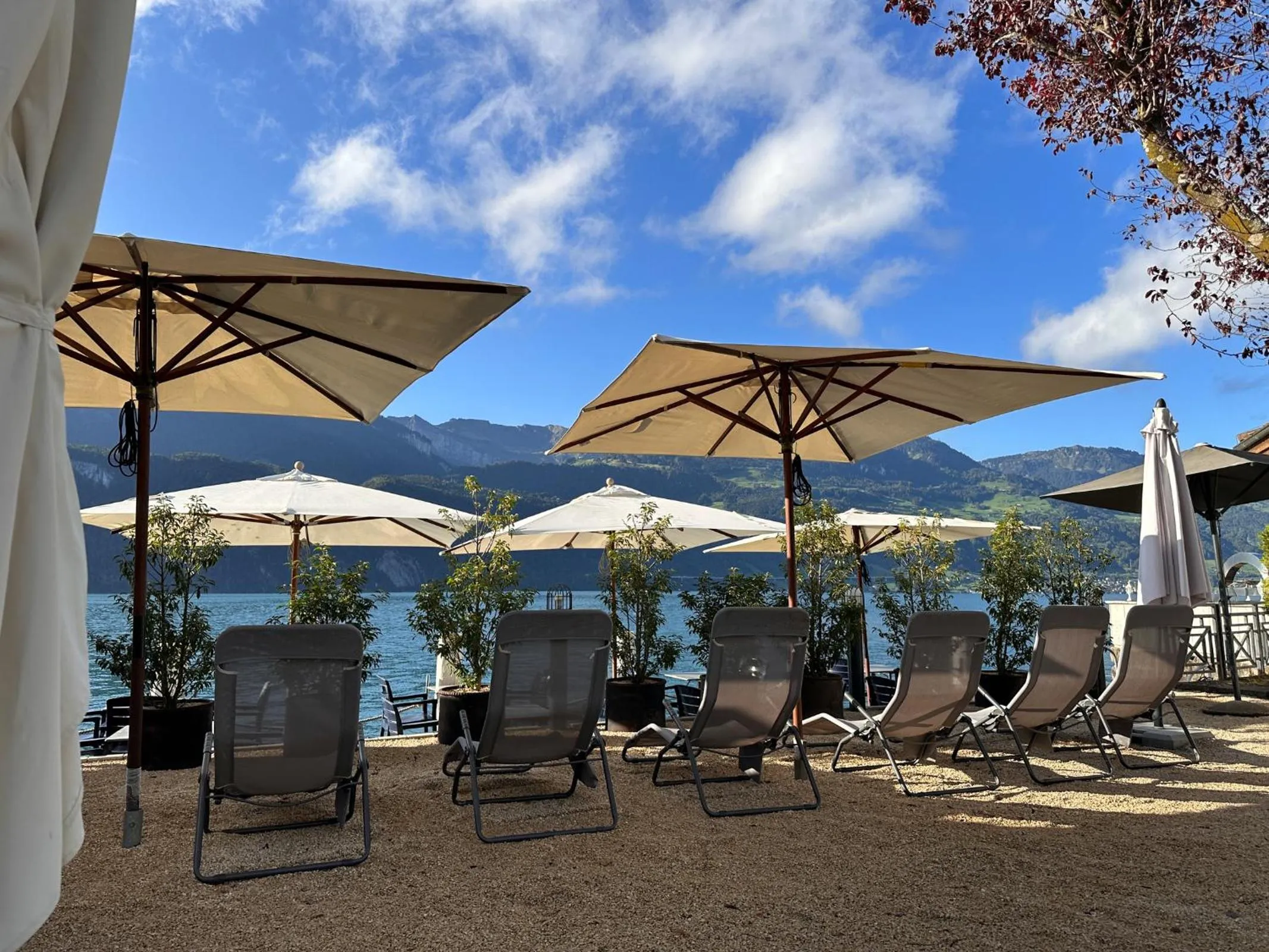 sunbed in Seehotel Riviera at Lake Lucerne