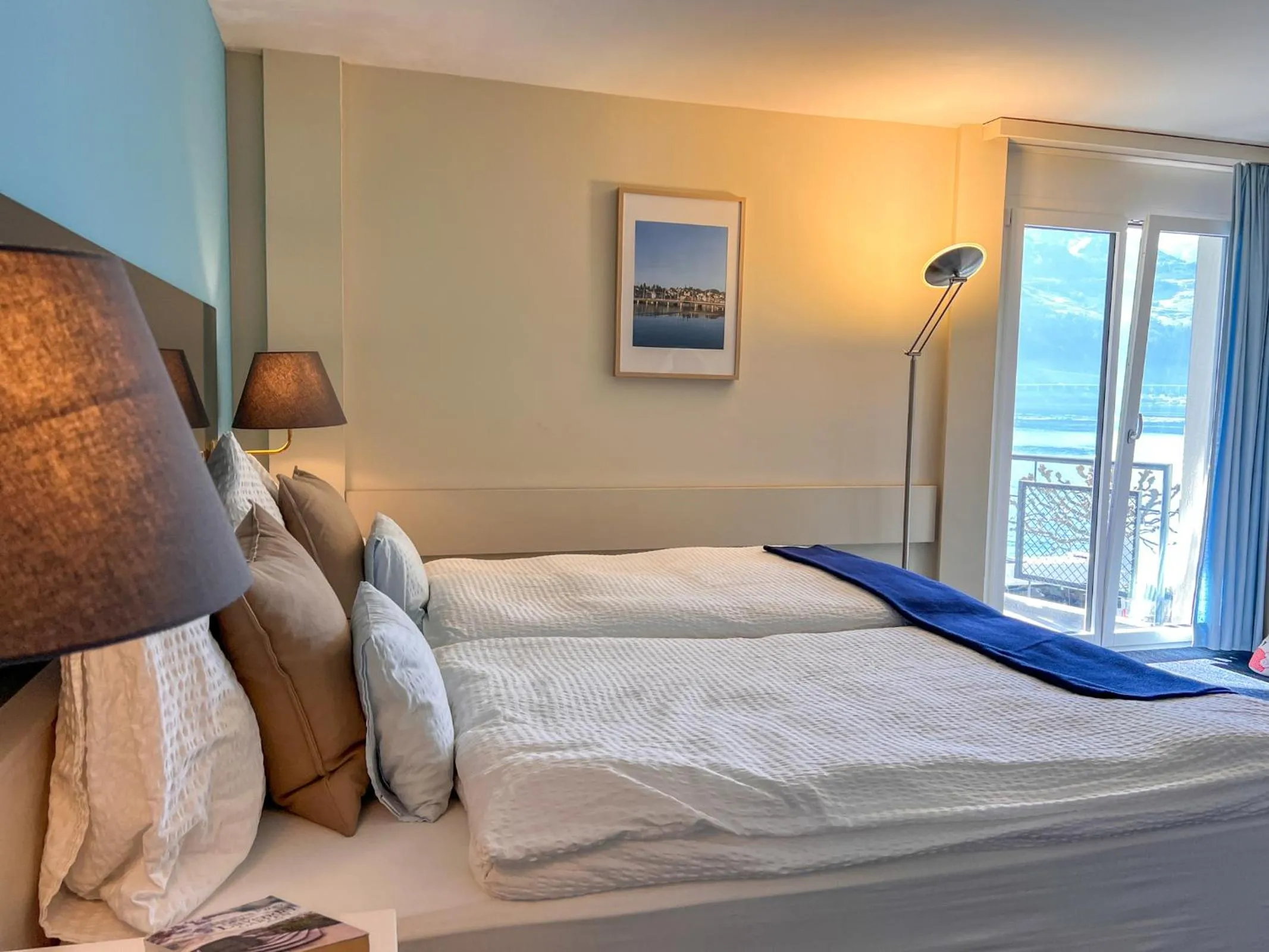 Bedroom, Bed in Seehotel Riviera at Lake Lucerne