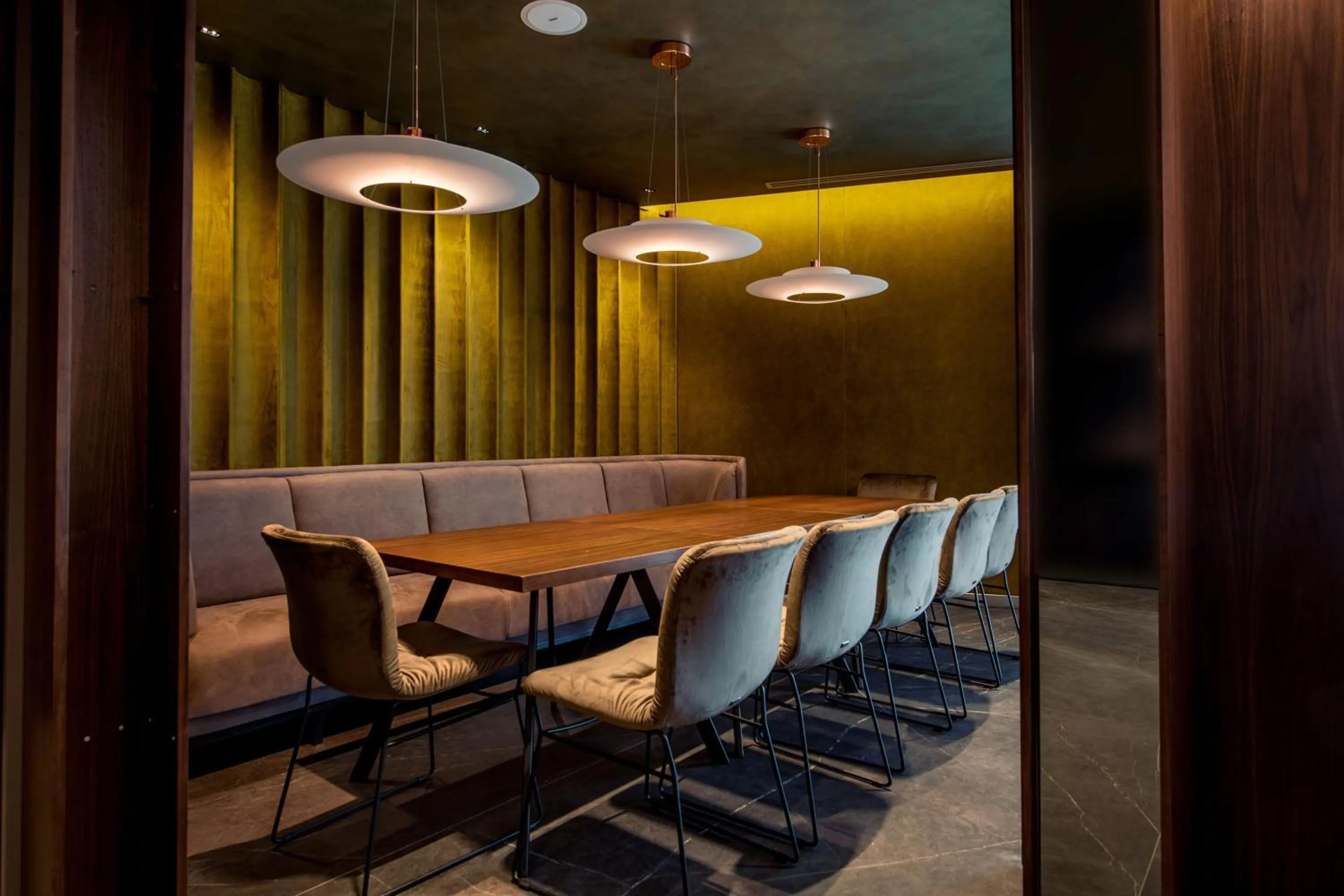 Seating area in Seraphine Plaza