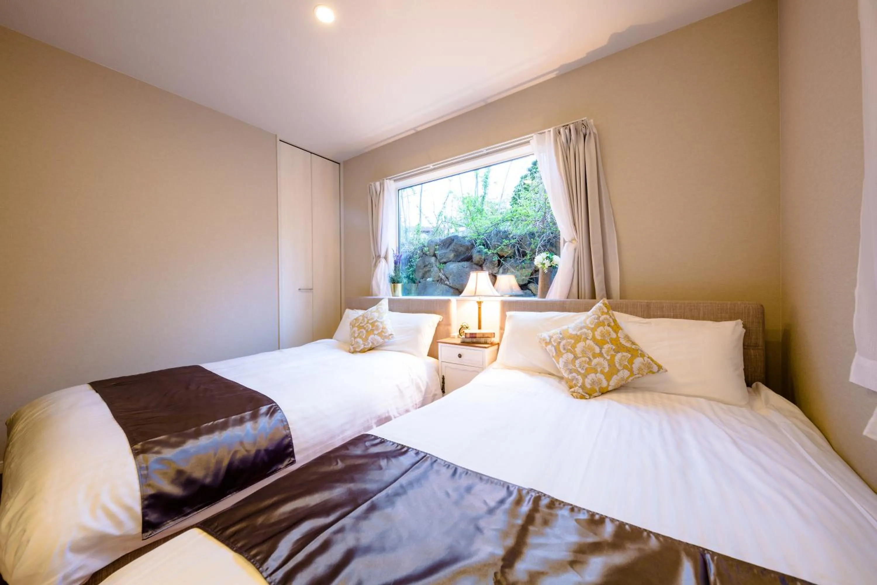 Bed in Villa Hanasaku Fujikawaguchiko B