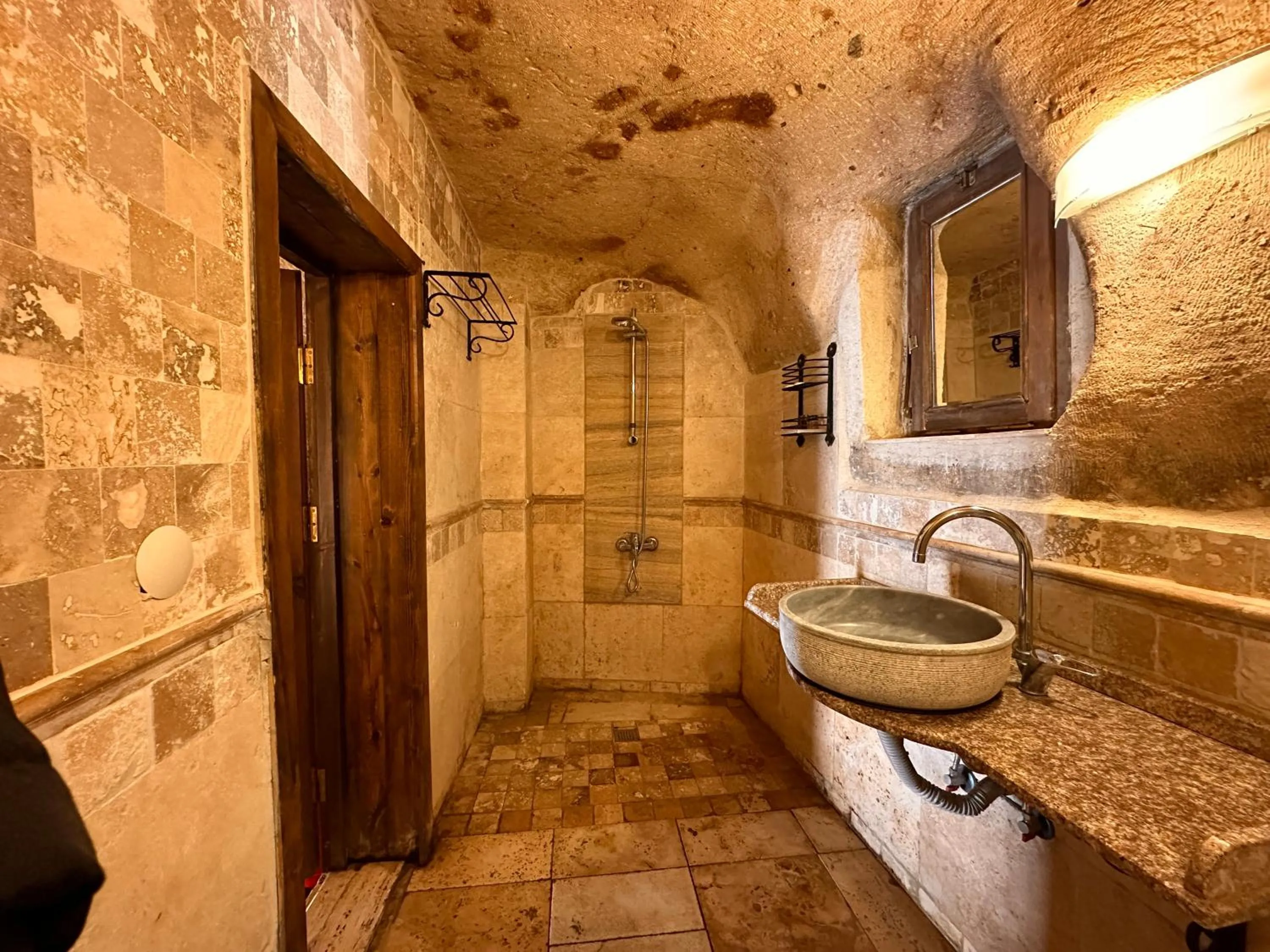 Bathroom in Harkasos Cave Hotel