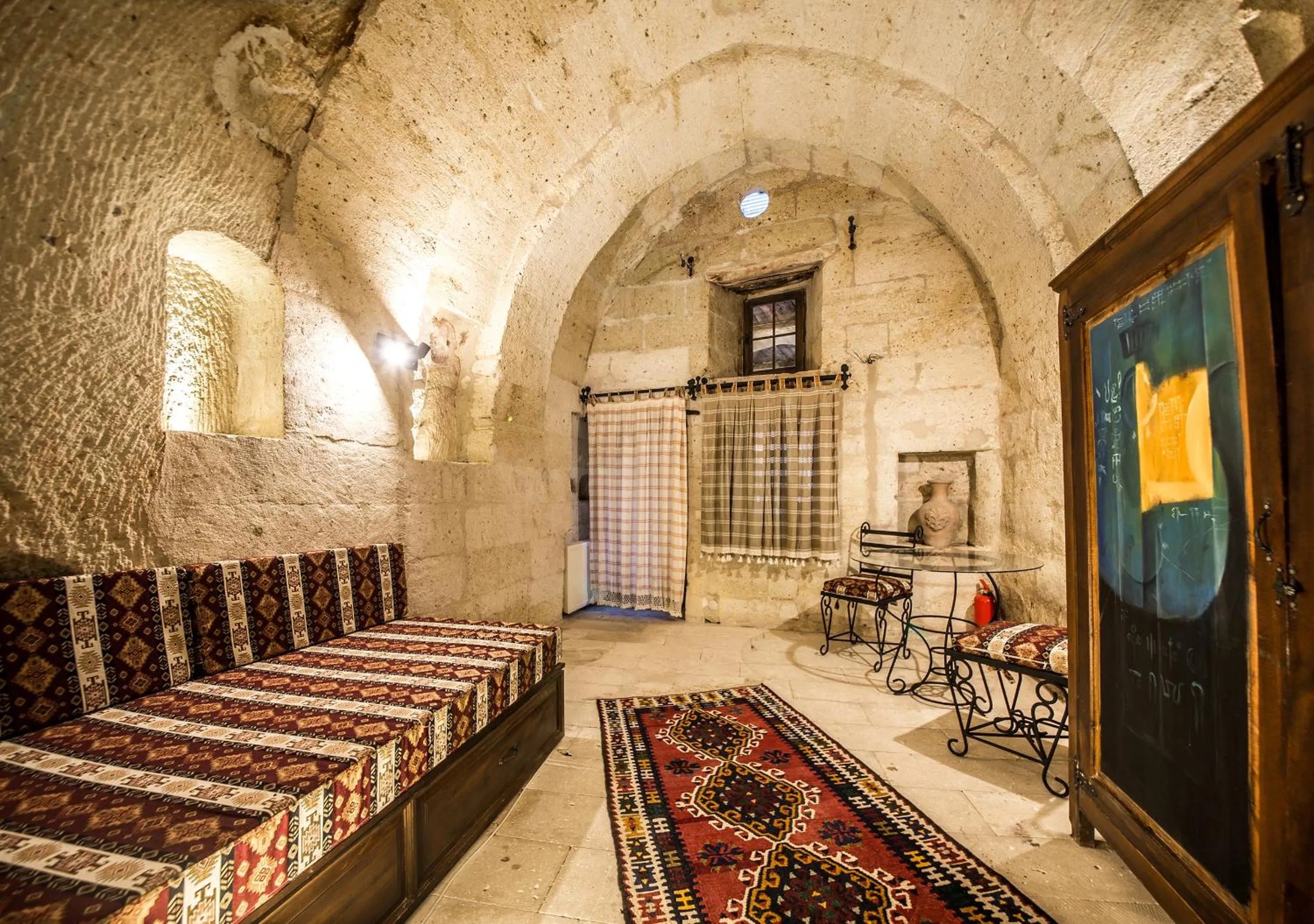 Living room in Harkasos Cave Hotel