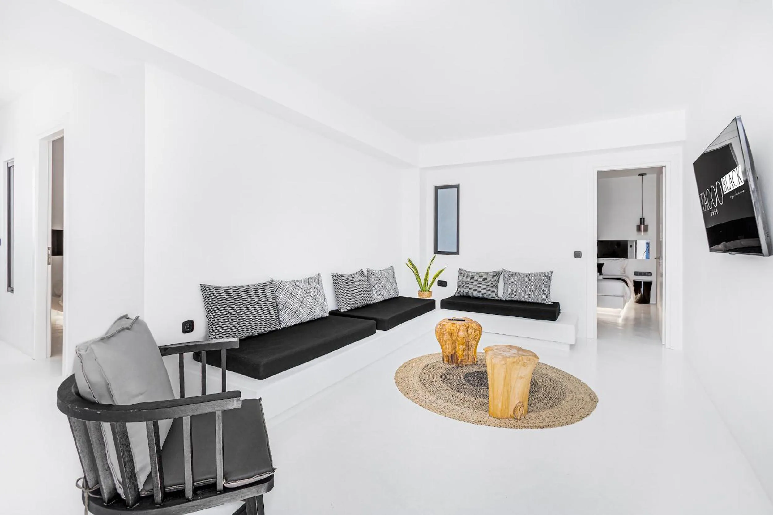 Seating area in Tagoo Black Mykonos