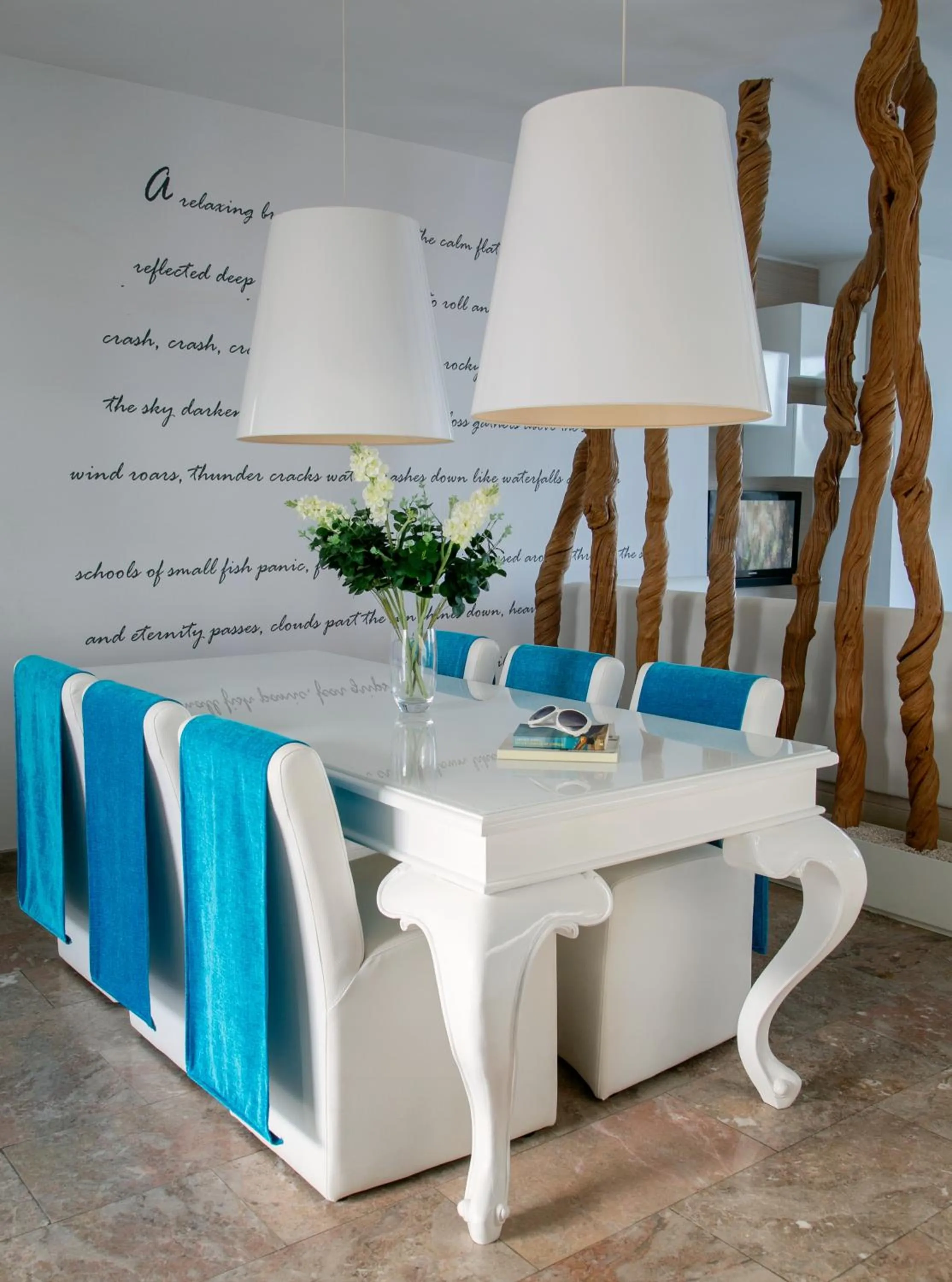 Seating area in Althea Kalamies Luxury Villas