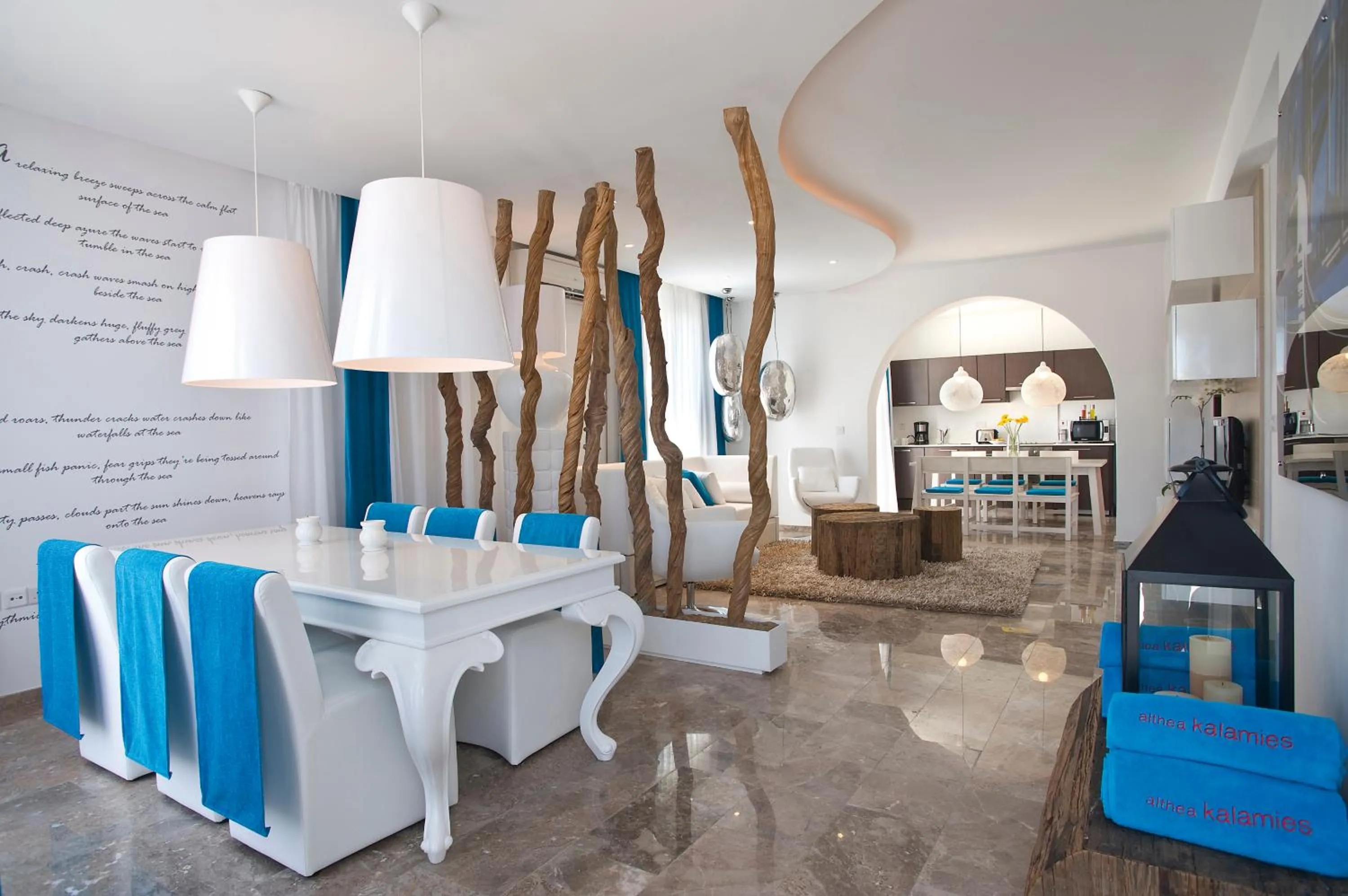 Living room in Althea Kalamies Luxury Villas