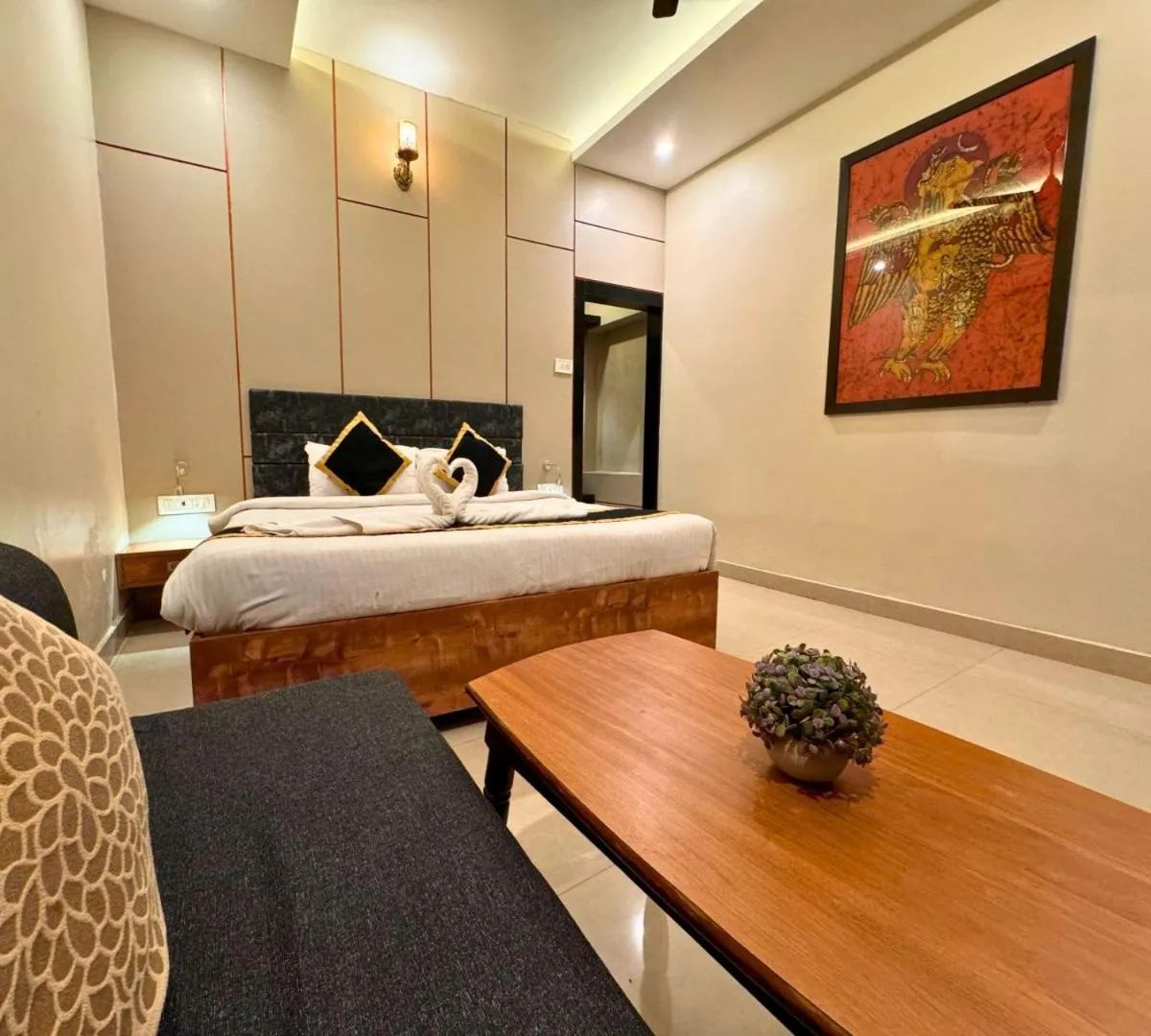 Bed in Hotel Runway Inn