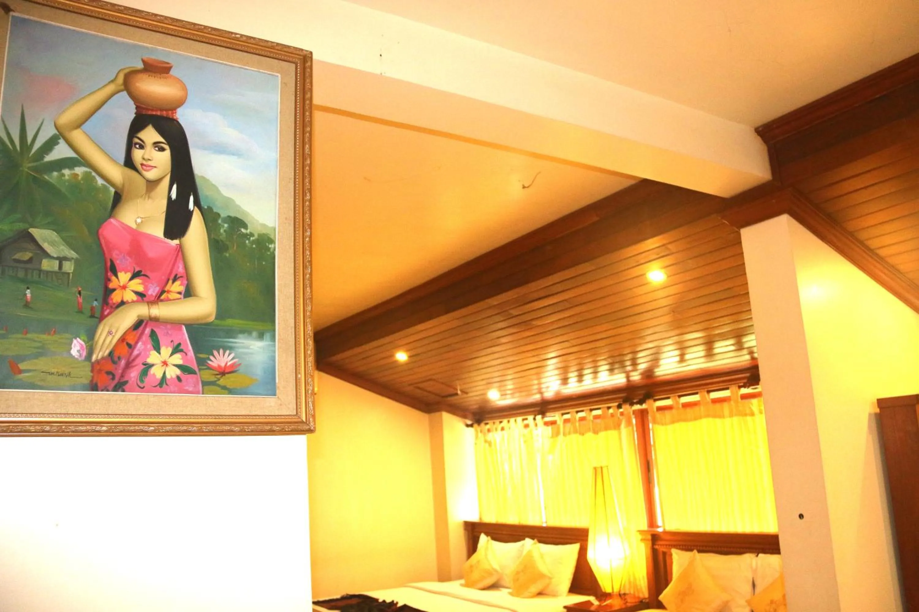 Decorative detail, Bed in Shining Angkor Apartment Hotel