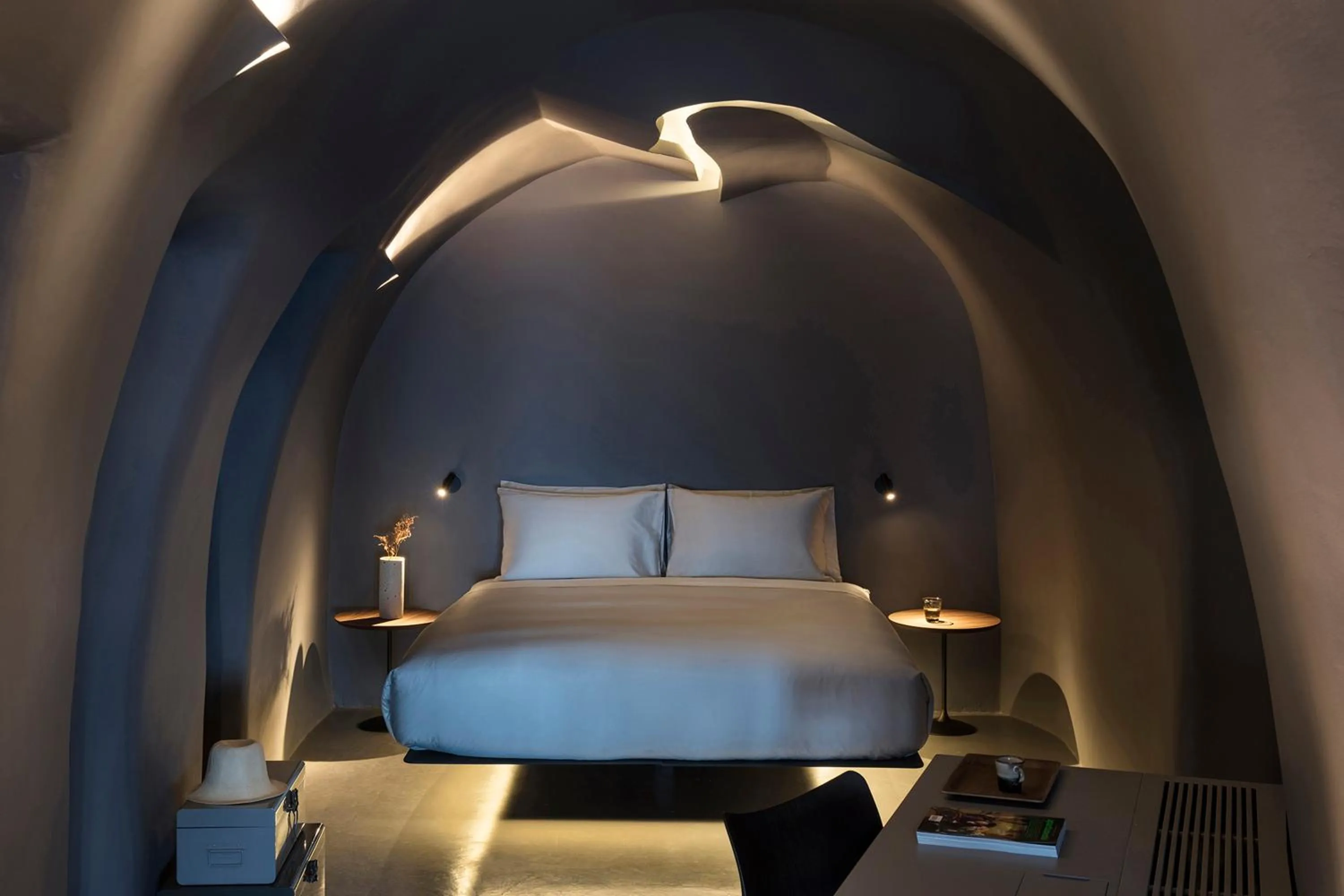 Bed in Kivotos Santorini - Preferred Hotels & Resorts