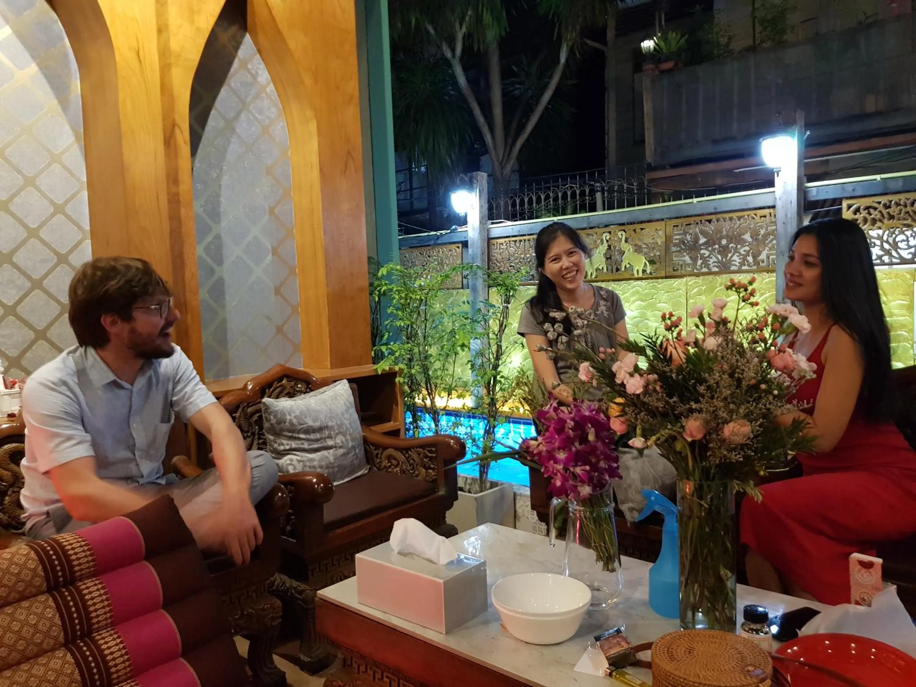 Living room in Tepbunthom Hostel