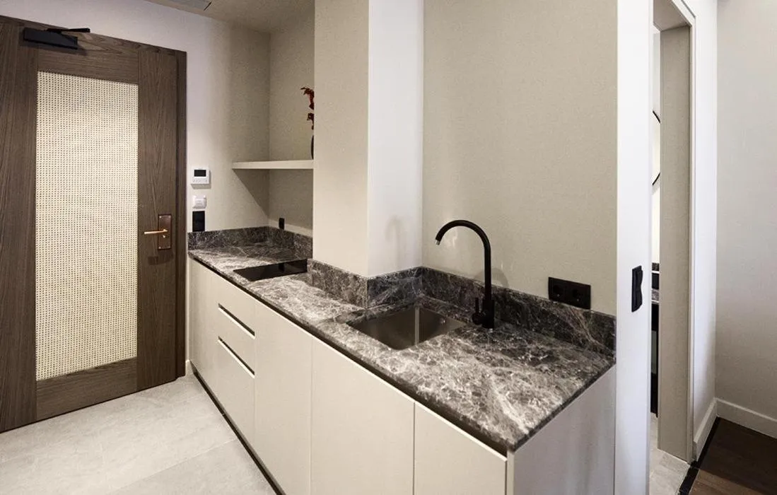 Kitchen or kitchenette in Roomore Apartments