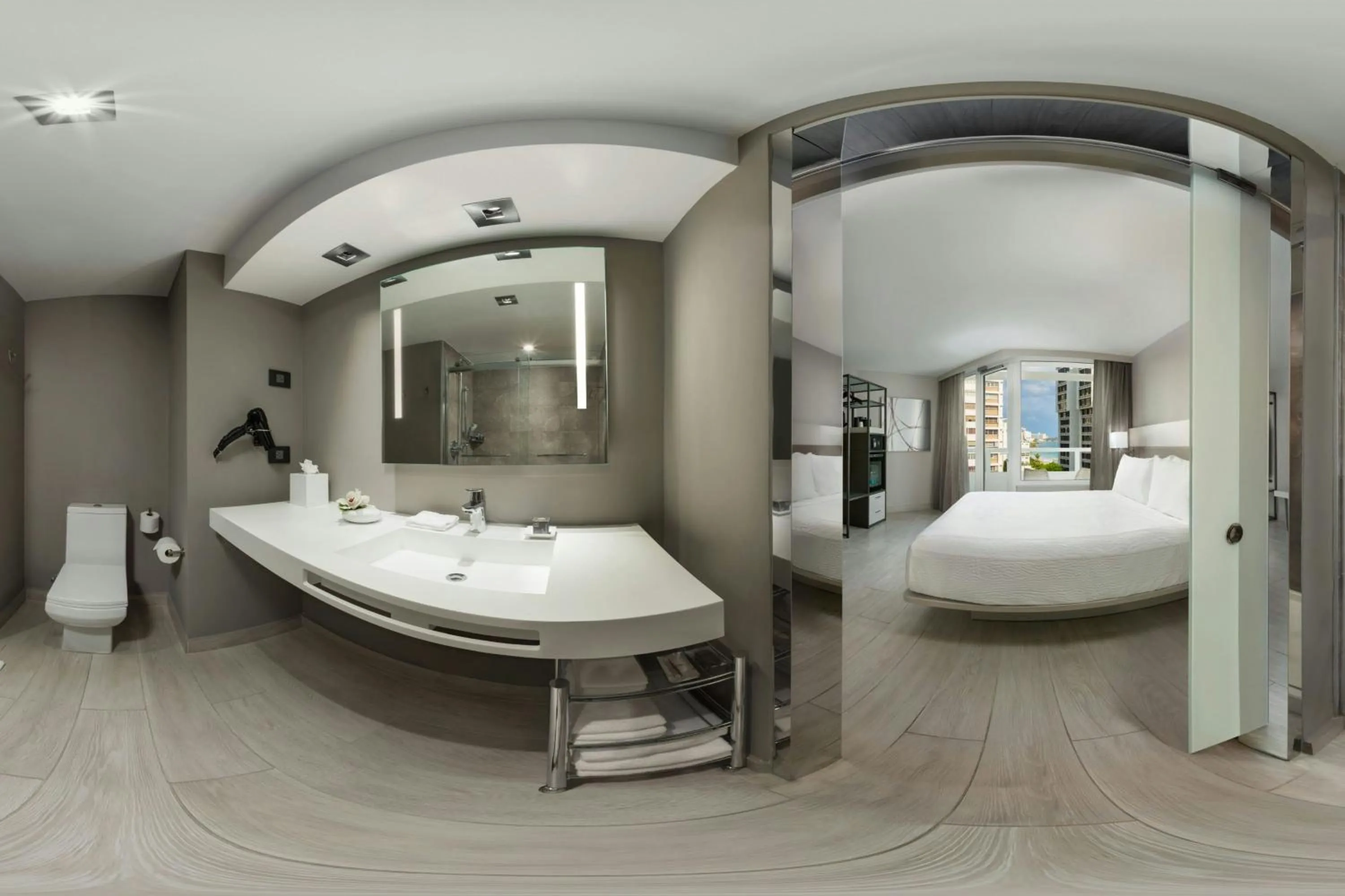 Bathroom, Bed in AC Hotel by Marriott San Juan Condado