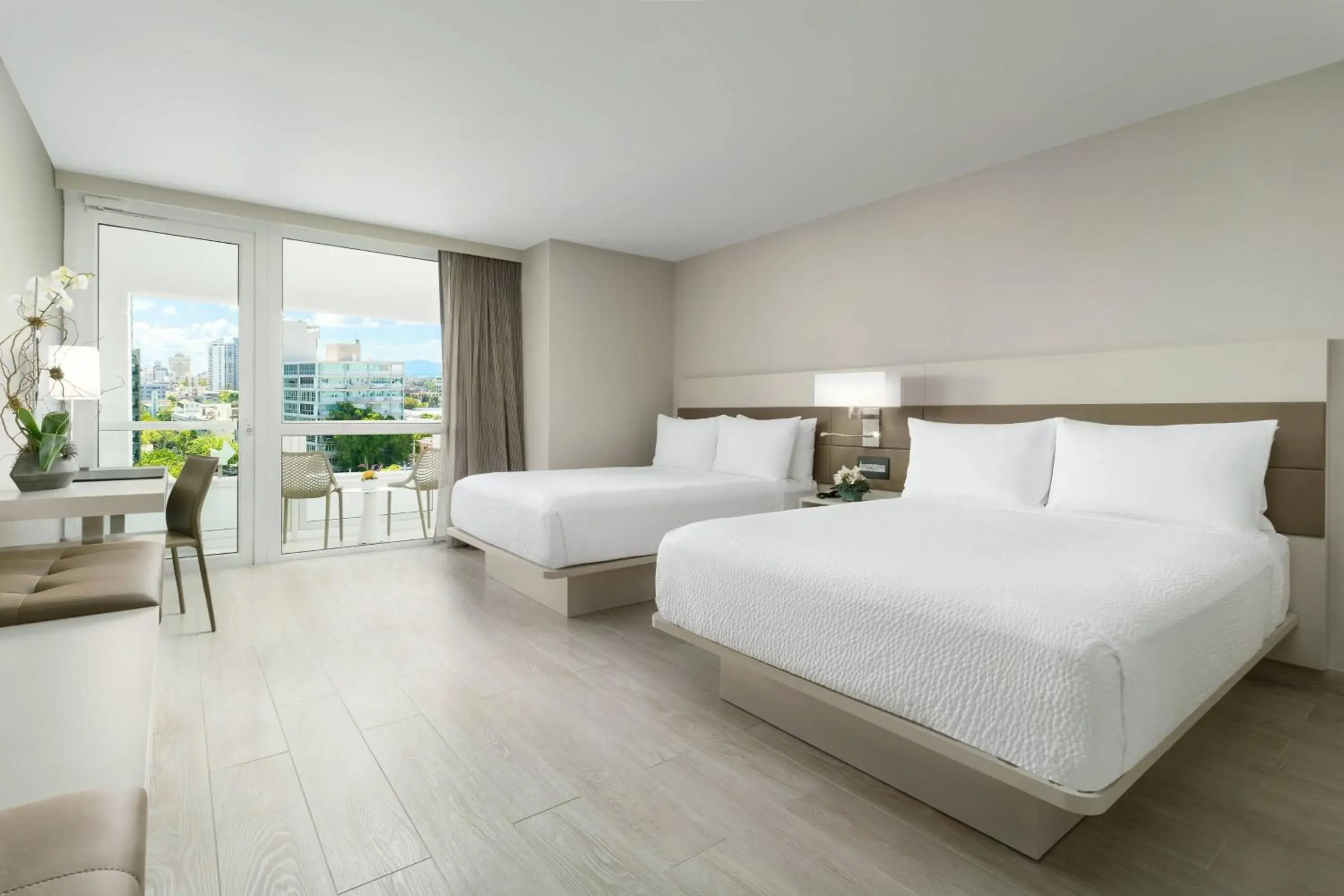 Two Queen Beds with Balcony in AC Hotel by Marriott San Juan Condado Two Queen Beds with Balcony in AC Hotel by Marriott San Juan Condado