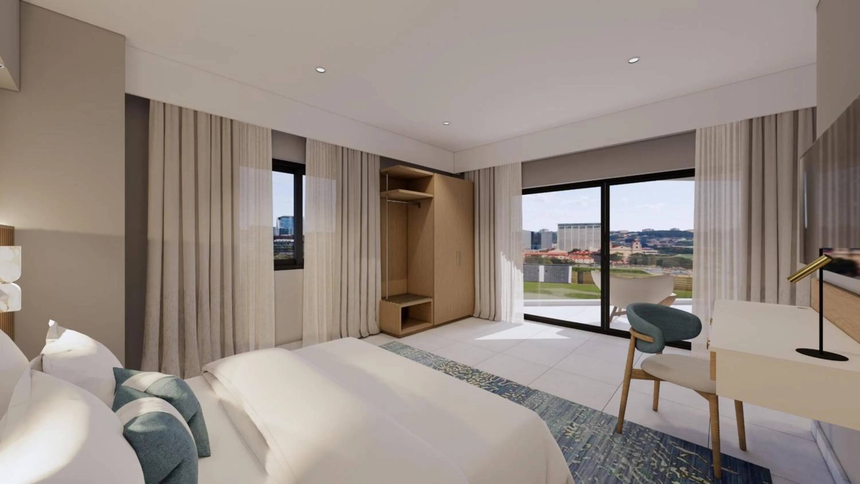 City view, Bed in Le Centell Hotel & Spa