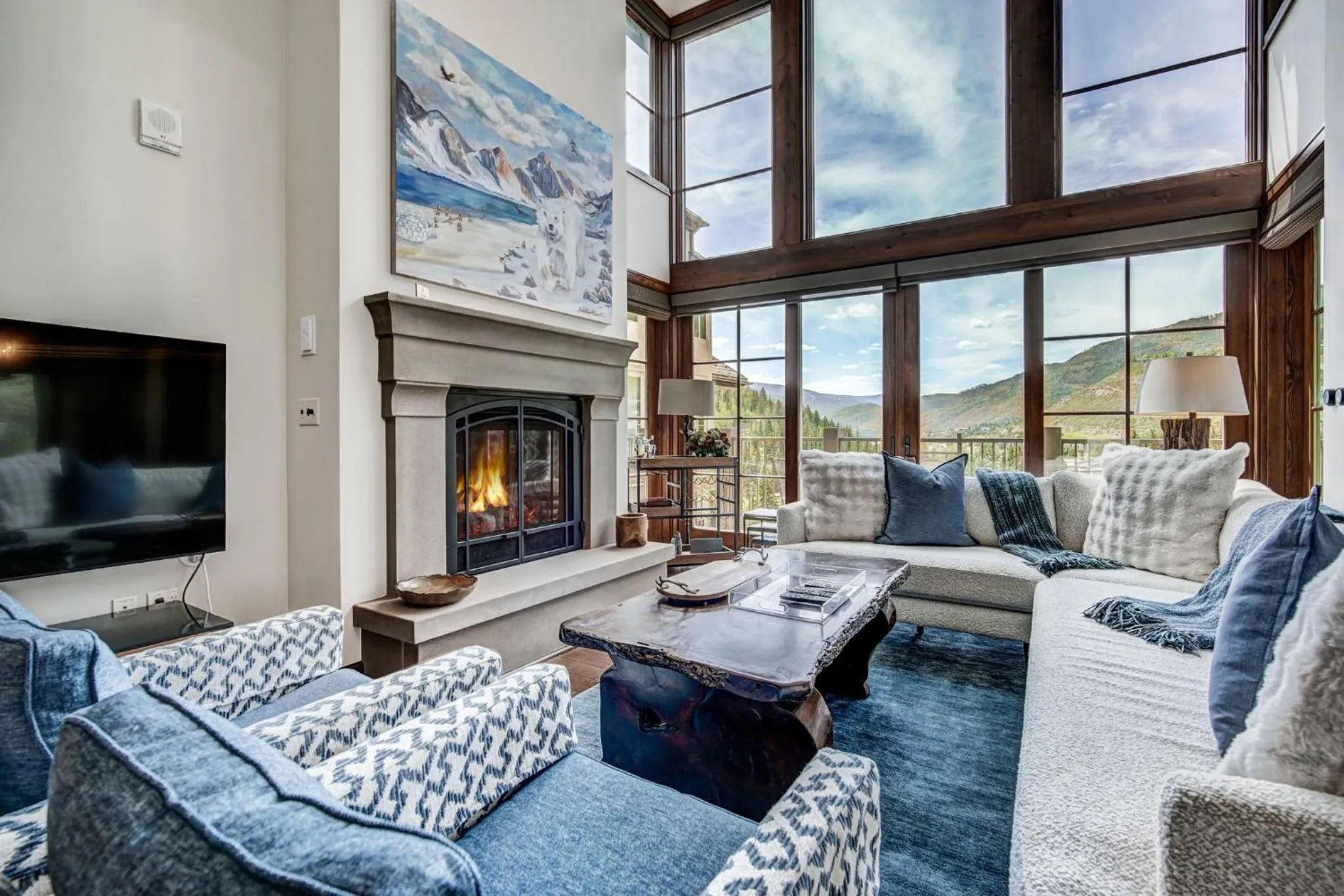 Living room in Legendary Lodging at the Ritz Carlton Residences Vail, A Vail Resorts Property