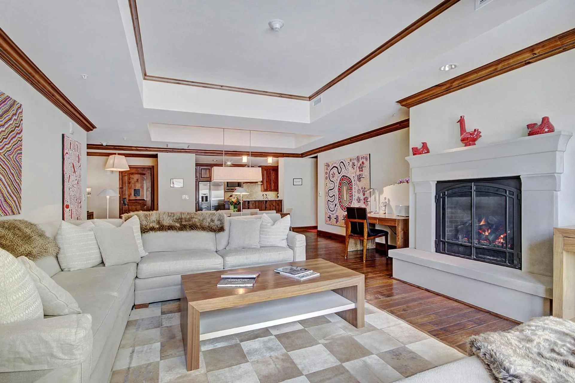 Living room in Legendary Lodging at the Ritz Carlton Residences Vail, A Vail Resorts Property