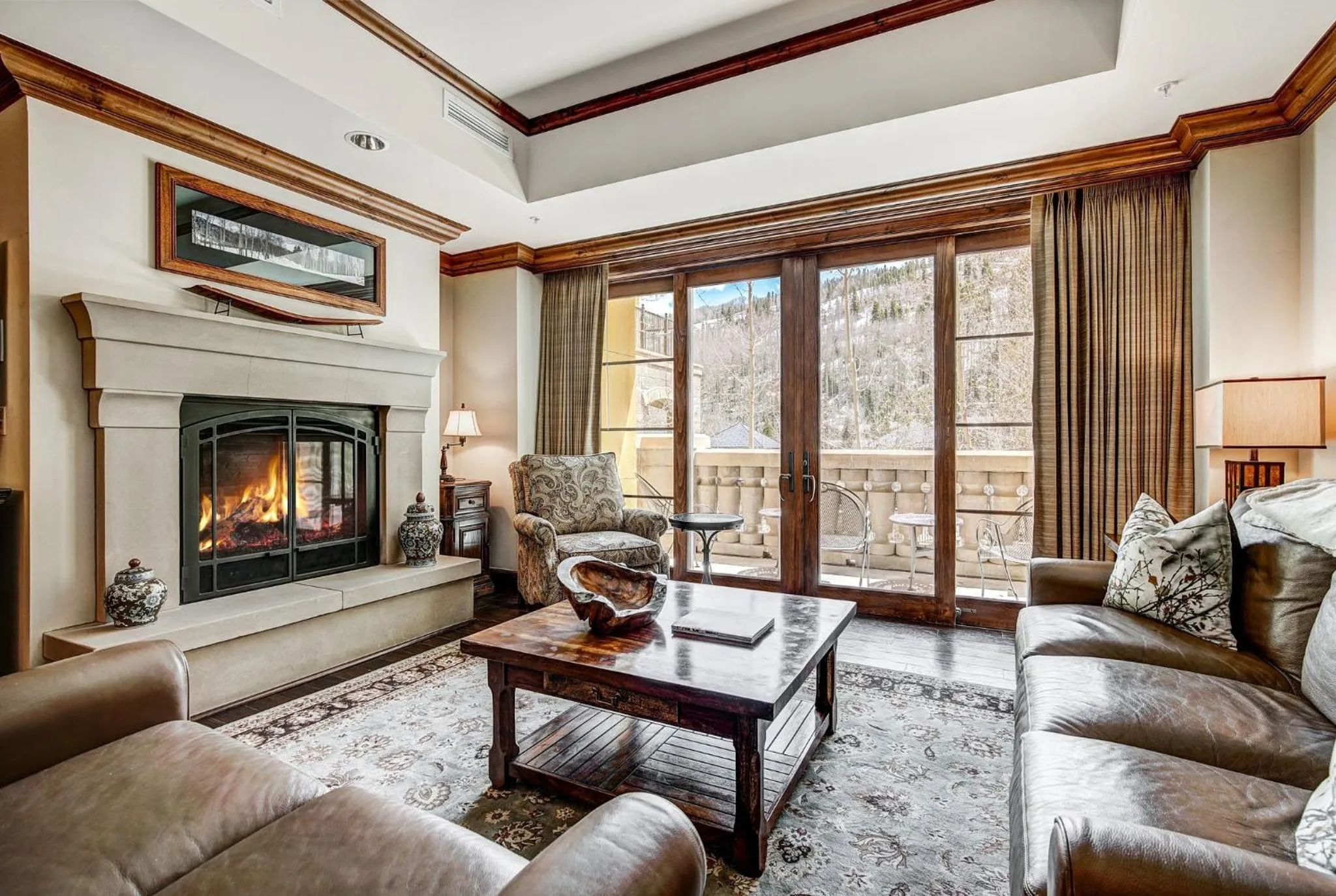 Living room in Legendary Lodging at the Ritz Carlton Residences Vail, A Vail Resorts Property