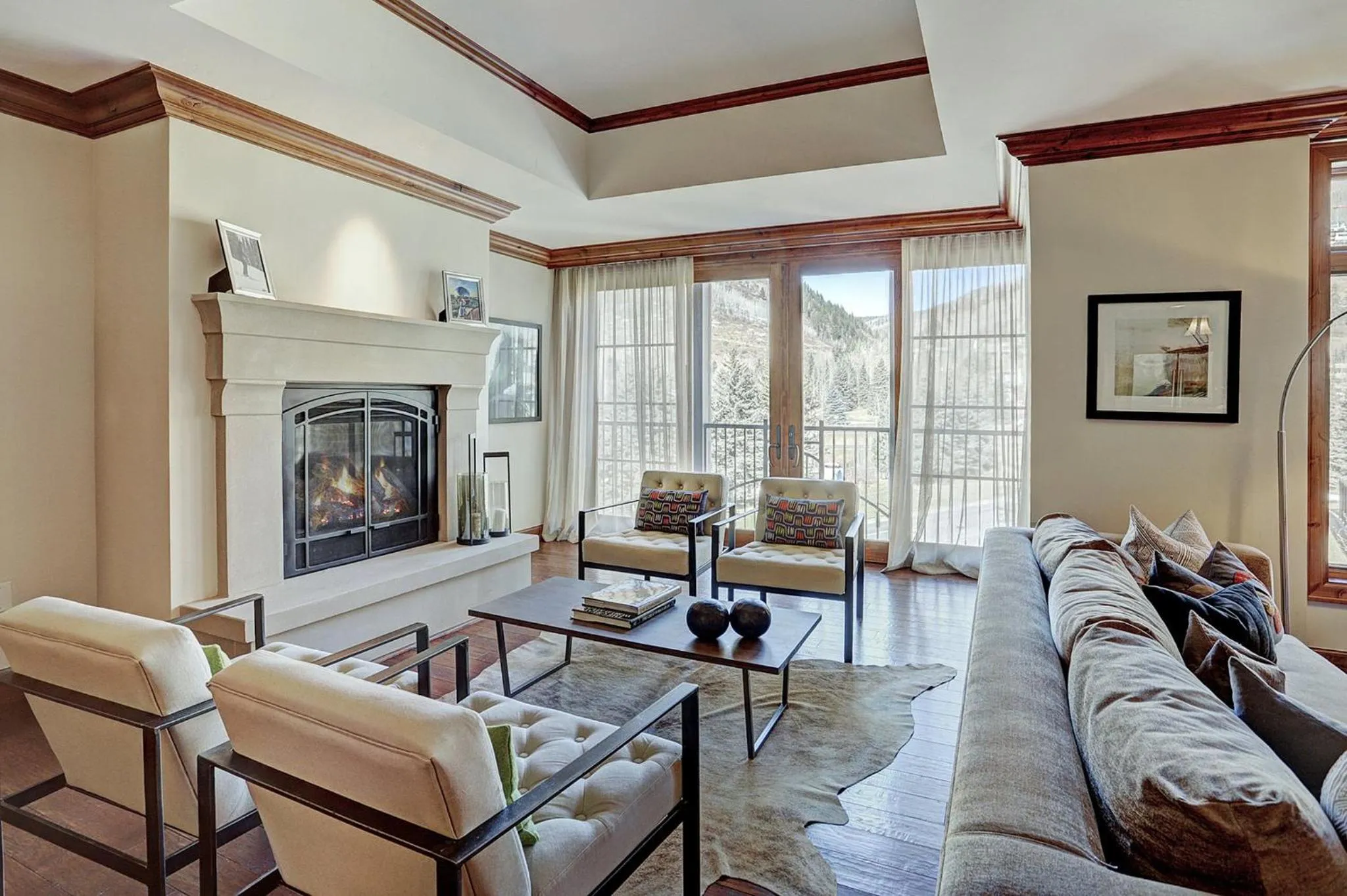 Living room in Legendary Lodging at the Ritz Carlton Residences Vail, A Vail Resorts Property