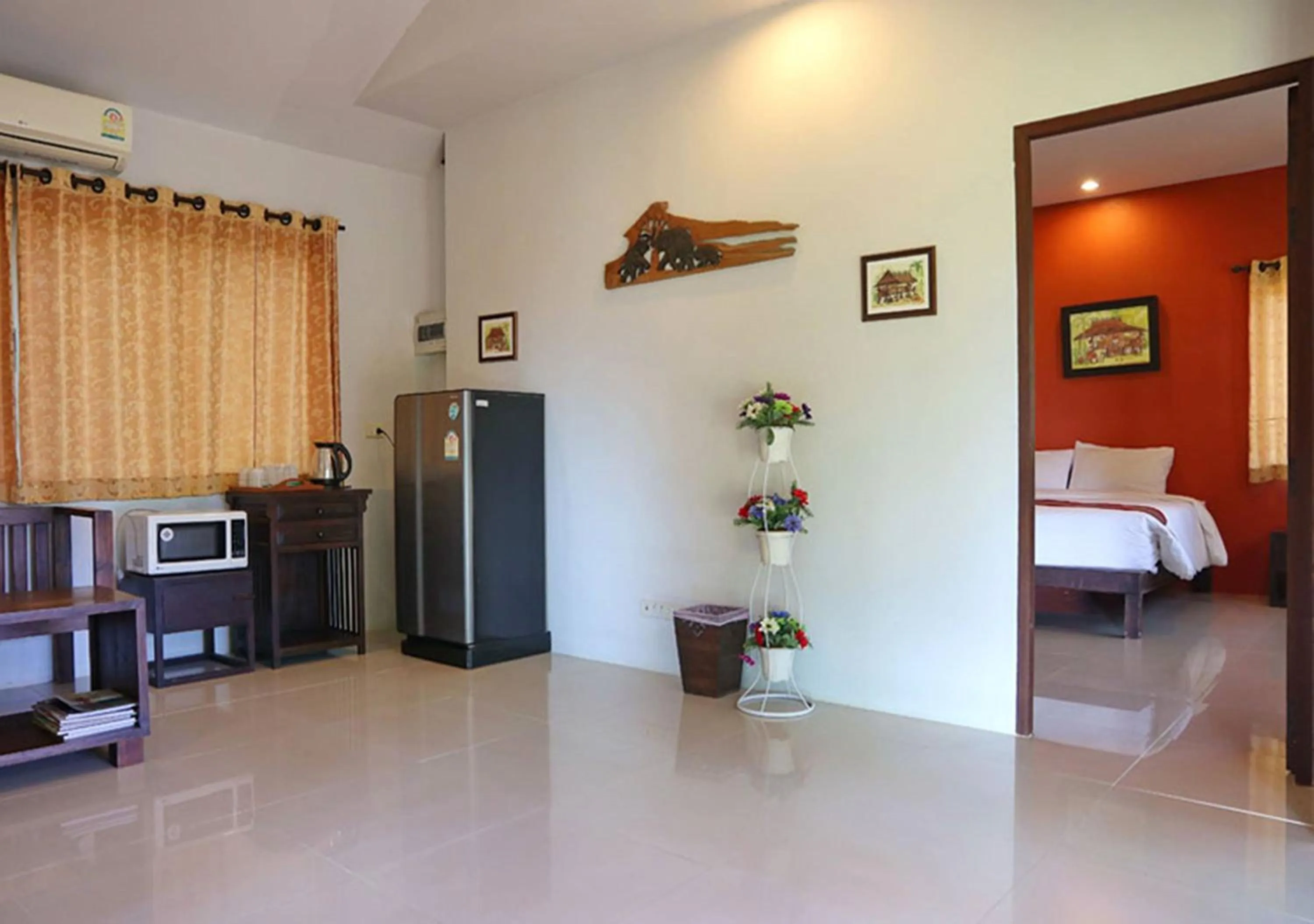 Kitchen or kitchenette, Bed in Aurora Resort Chiangdao