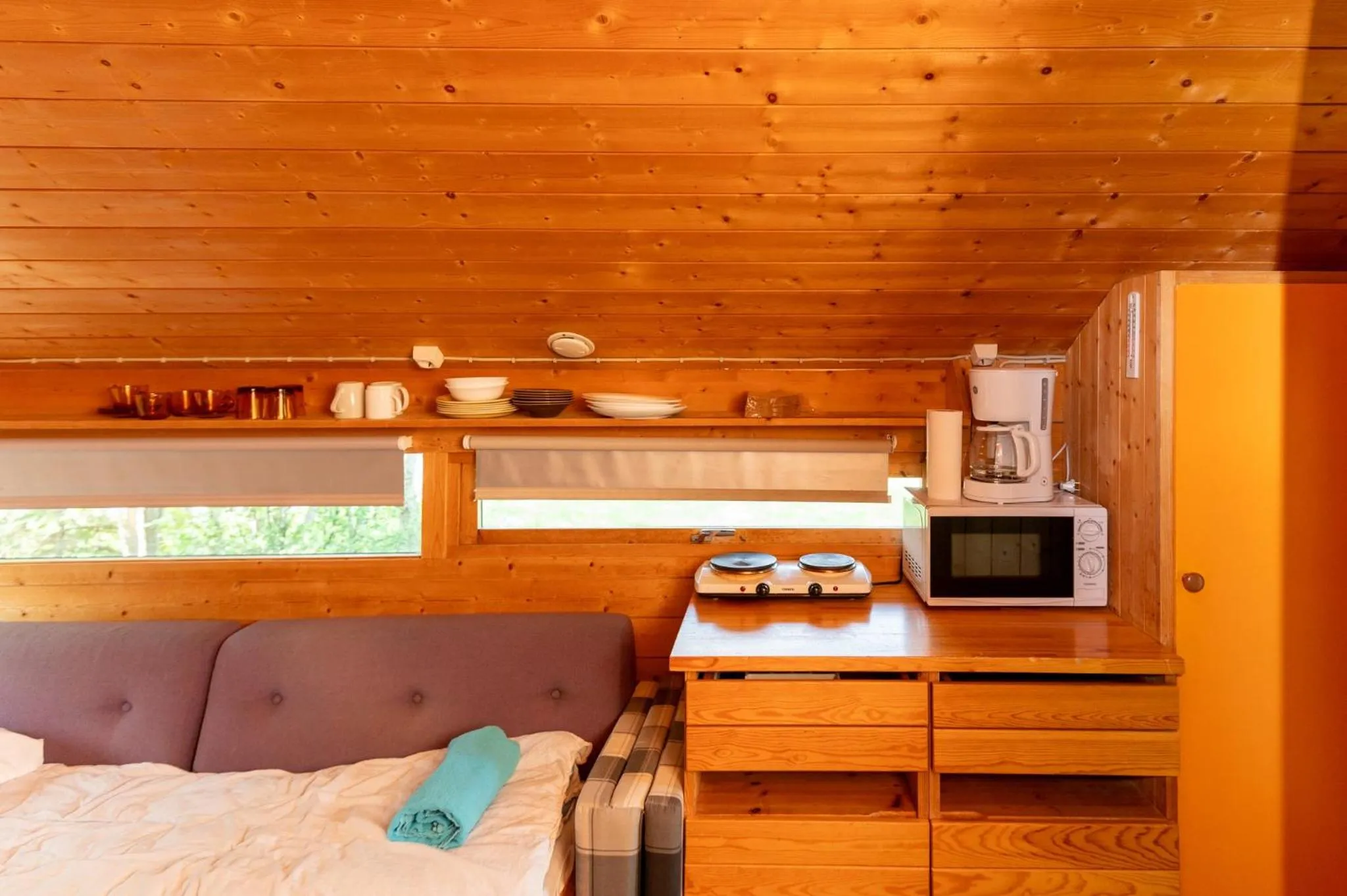 Living room, Bed in Gladheimar Cottages