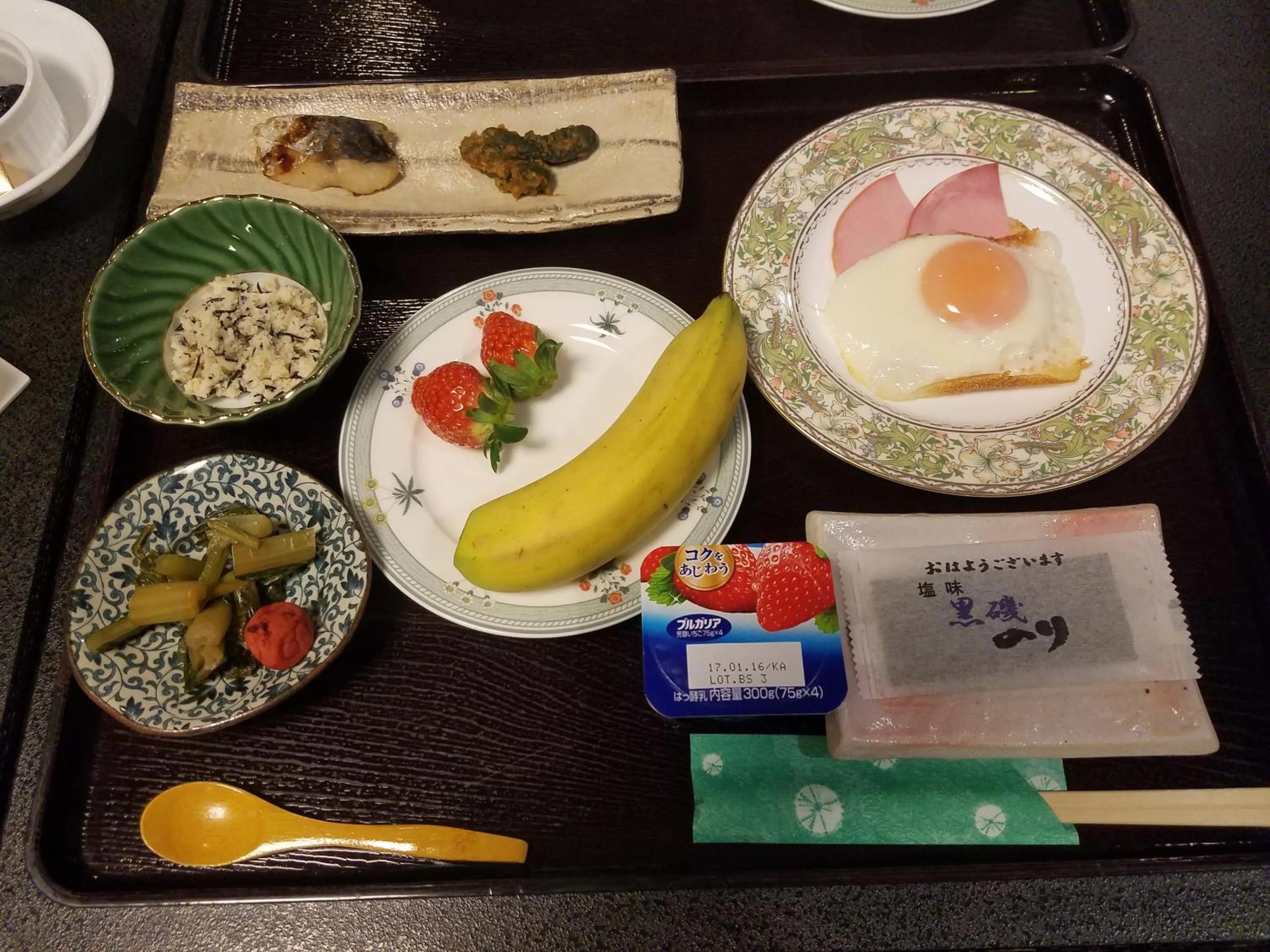 Asian breakfast in Hakuba Hotel Hana-no-Sato