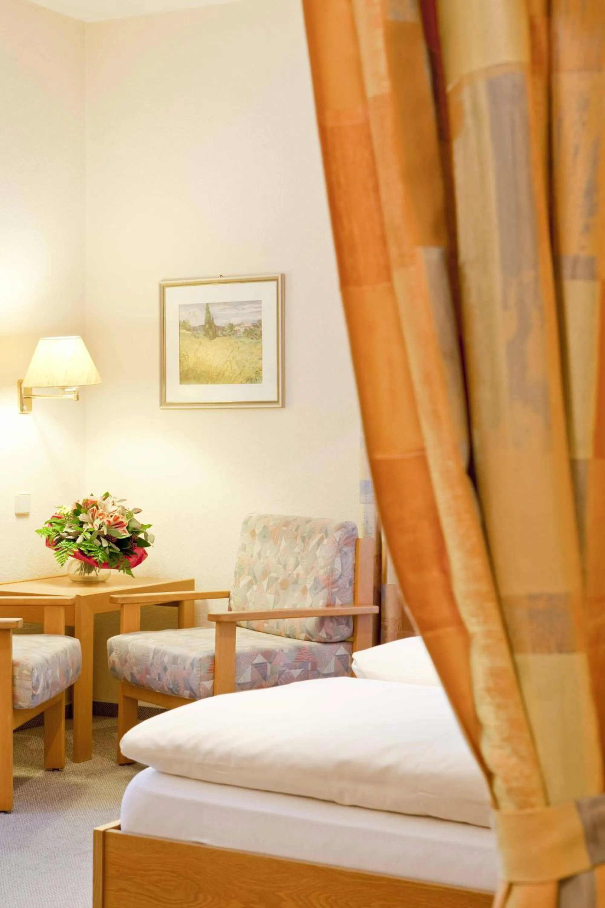 Seating area, Bed in Hotel Birkenstern