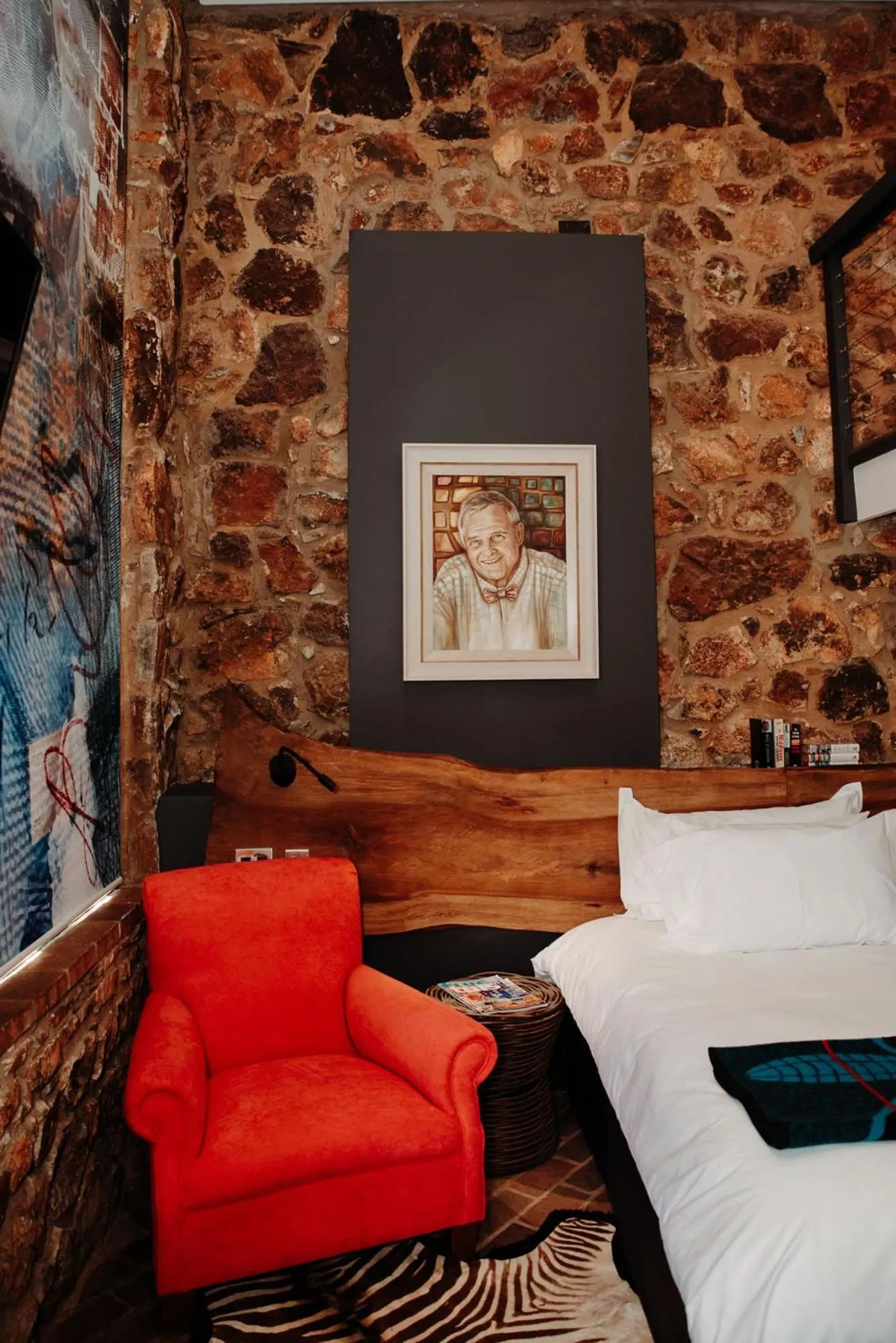 Seating area, Bed in Bastion House