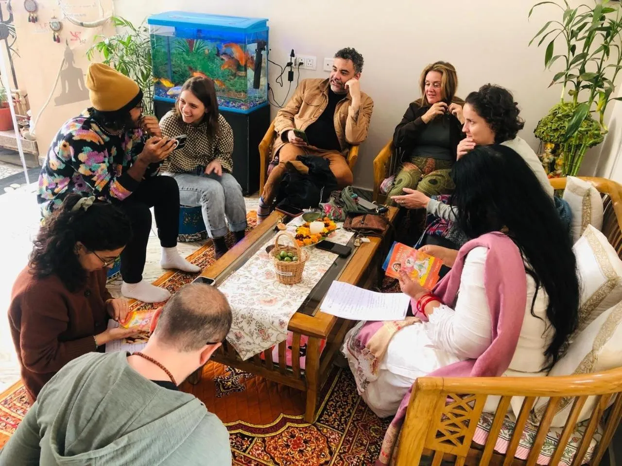 group of guests in Rudram Hotel Yoga & Ayurveda Retreat