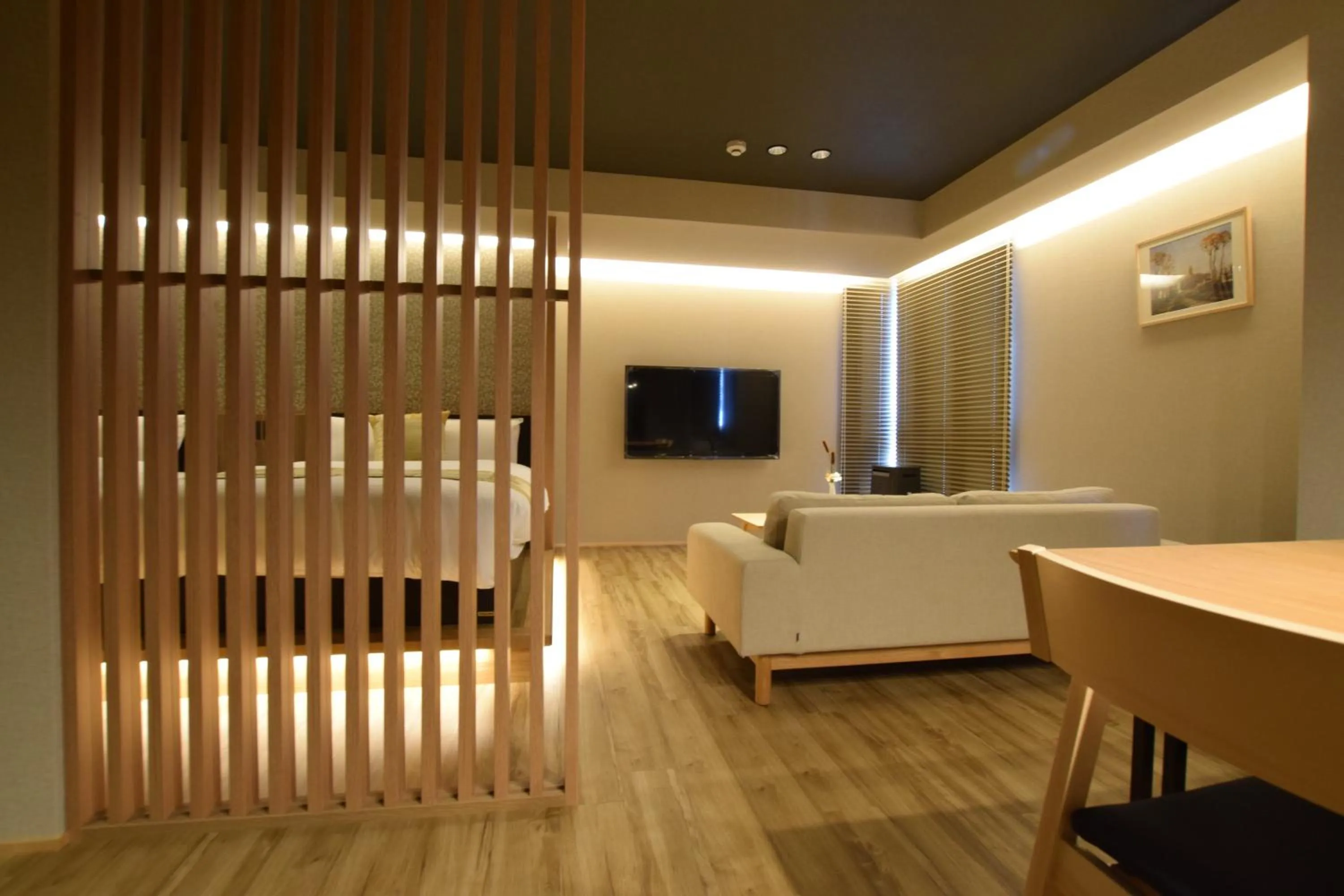 Photo of the whole room in GRAND BASE Beppu Ekimae