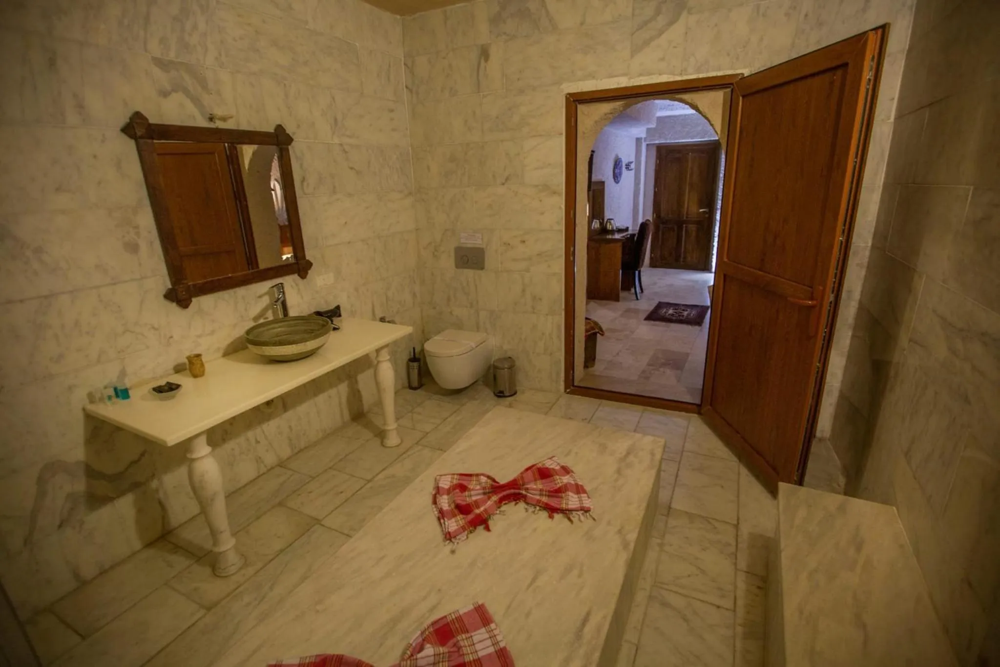 Bed in Hermes Cave Hotel