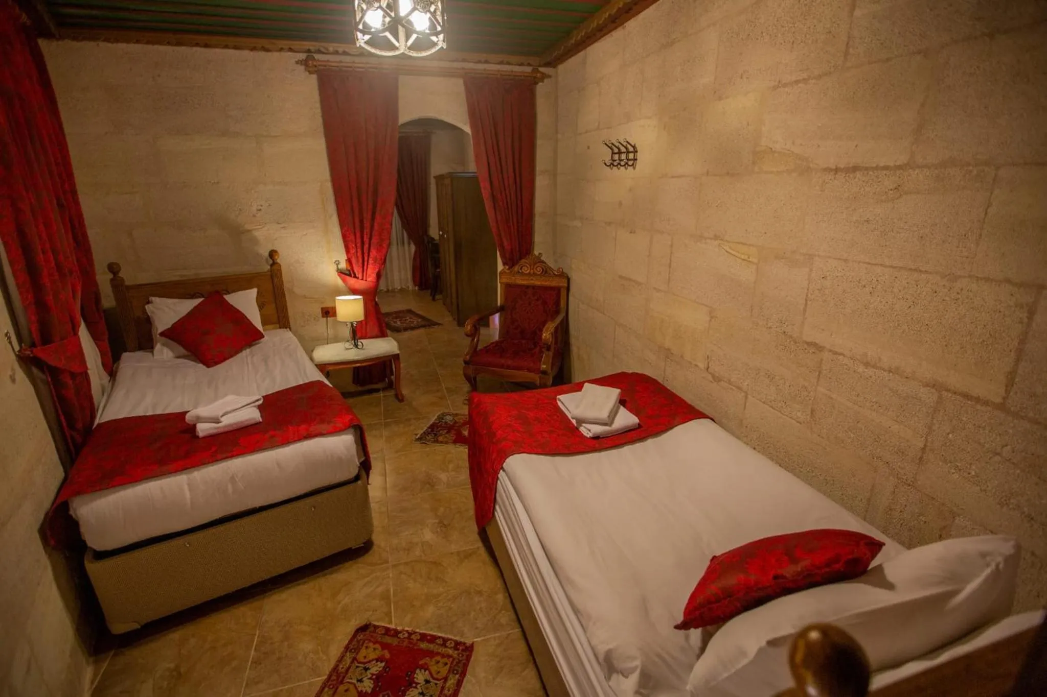 Bed in Hermes Cave Hotel