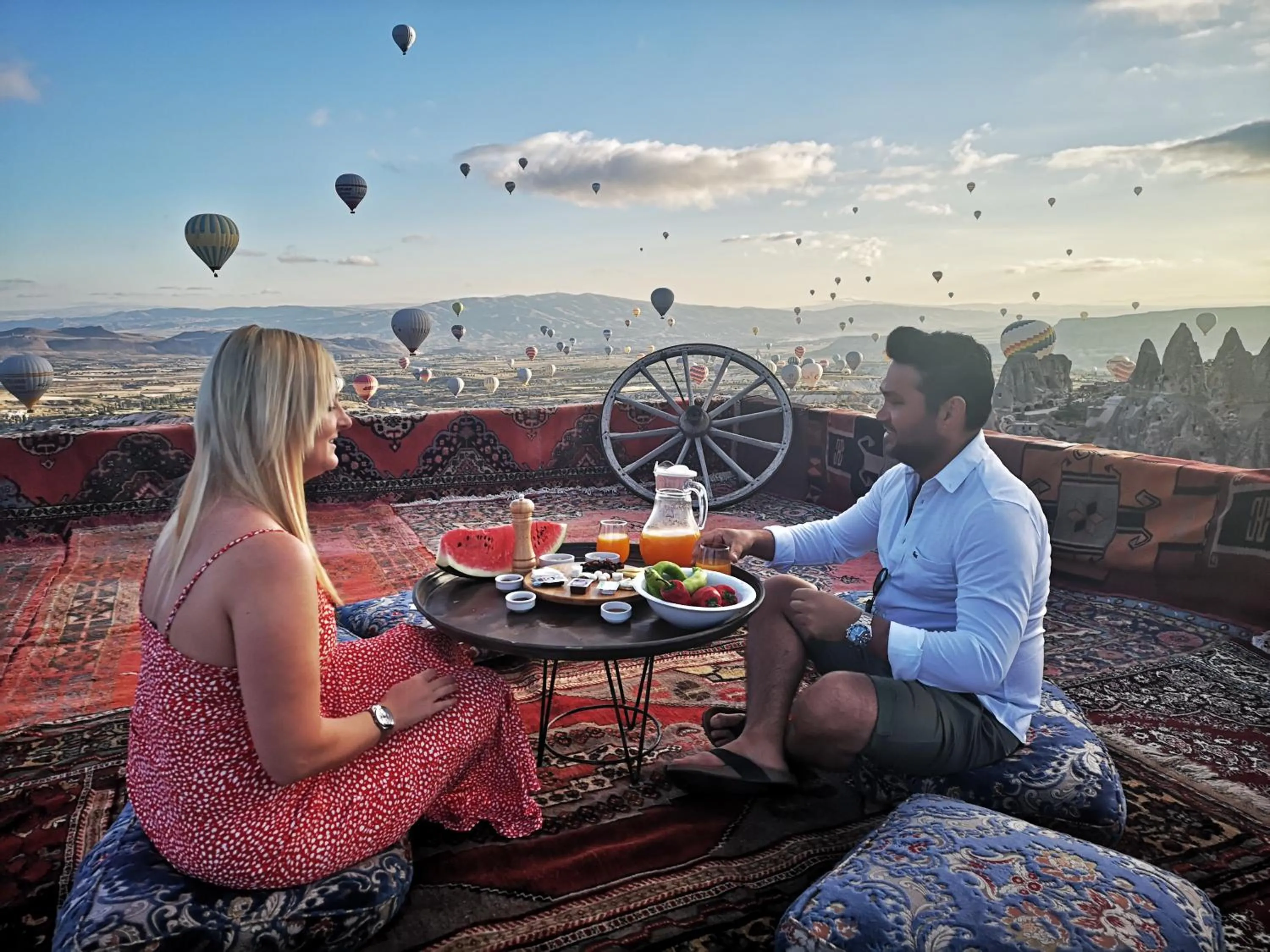 People in Hermes Cave Hotel