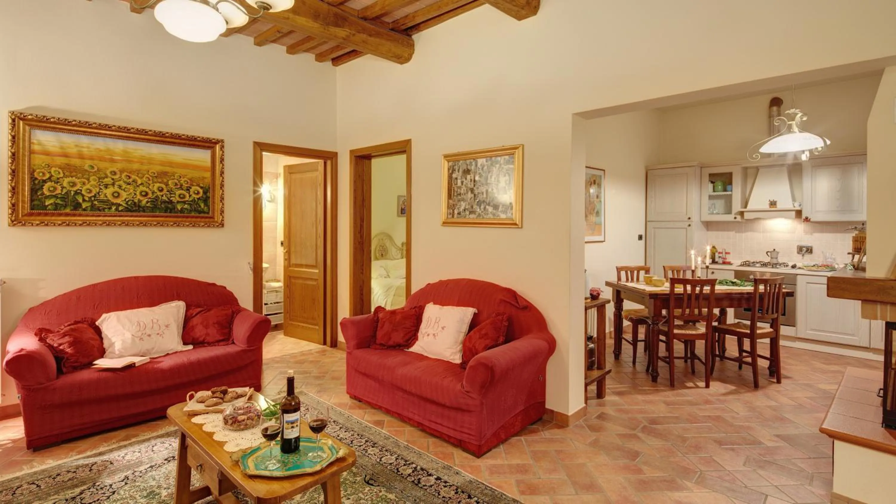 Living room in Cappannelle Country House Tuscany