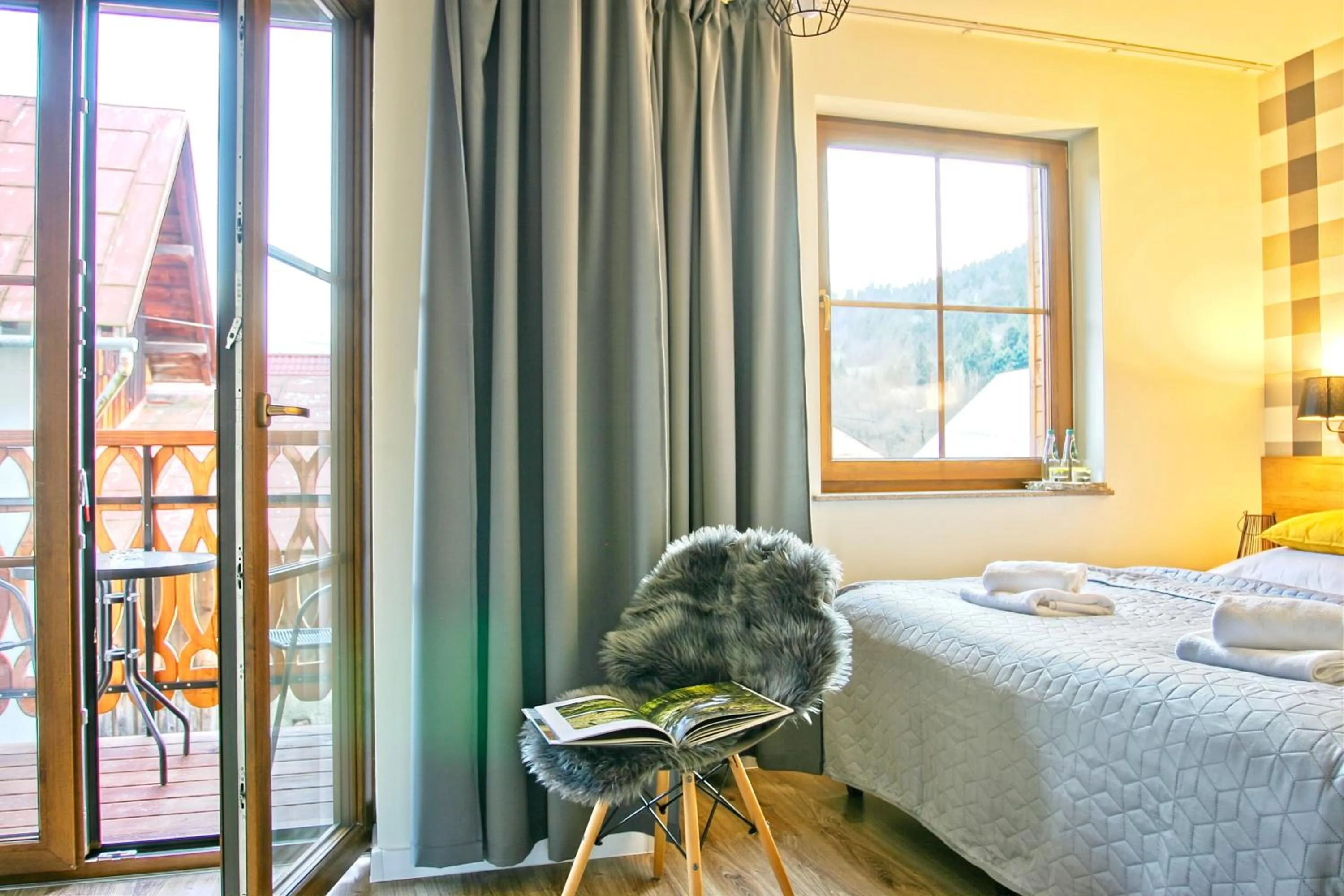 View (from property/room), Bed in Apartamenty Magia Gór