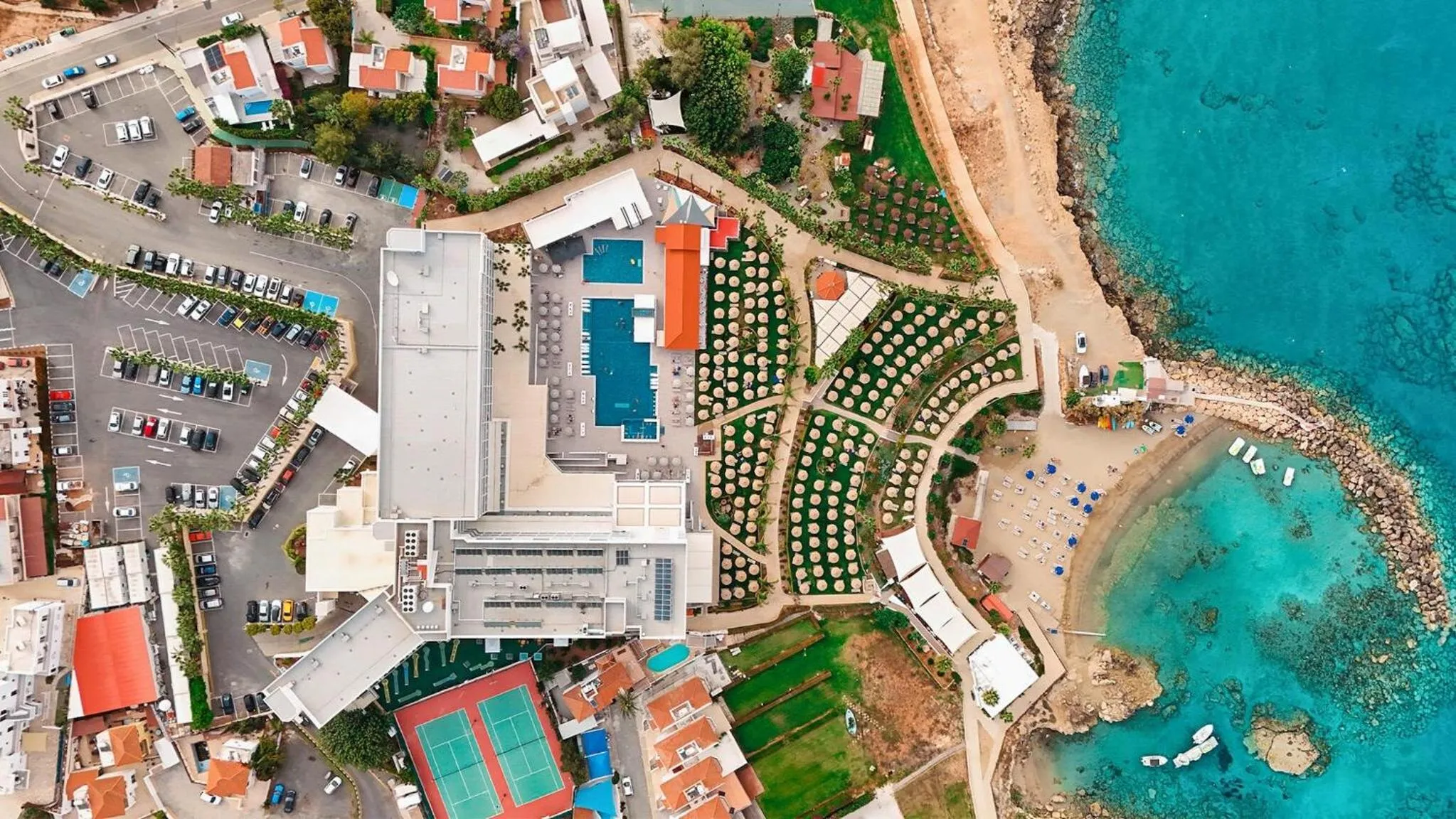 Bird's eye view in Cavo Maris Beach Hotel