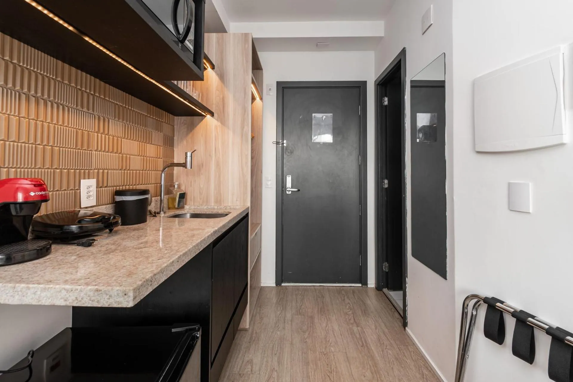 Kitchen or kitchenette in 360 Suítes Sé