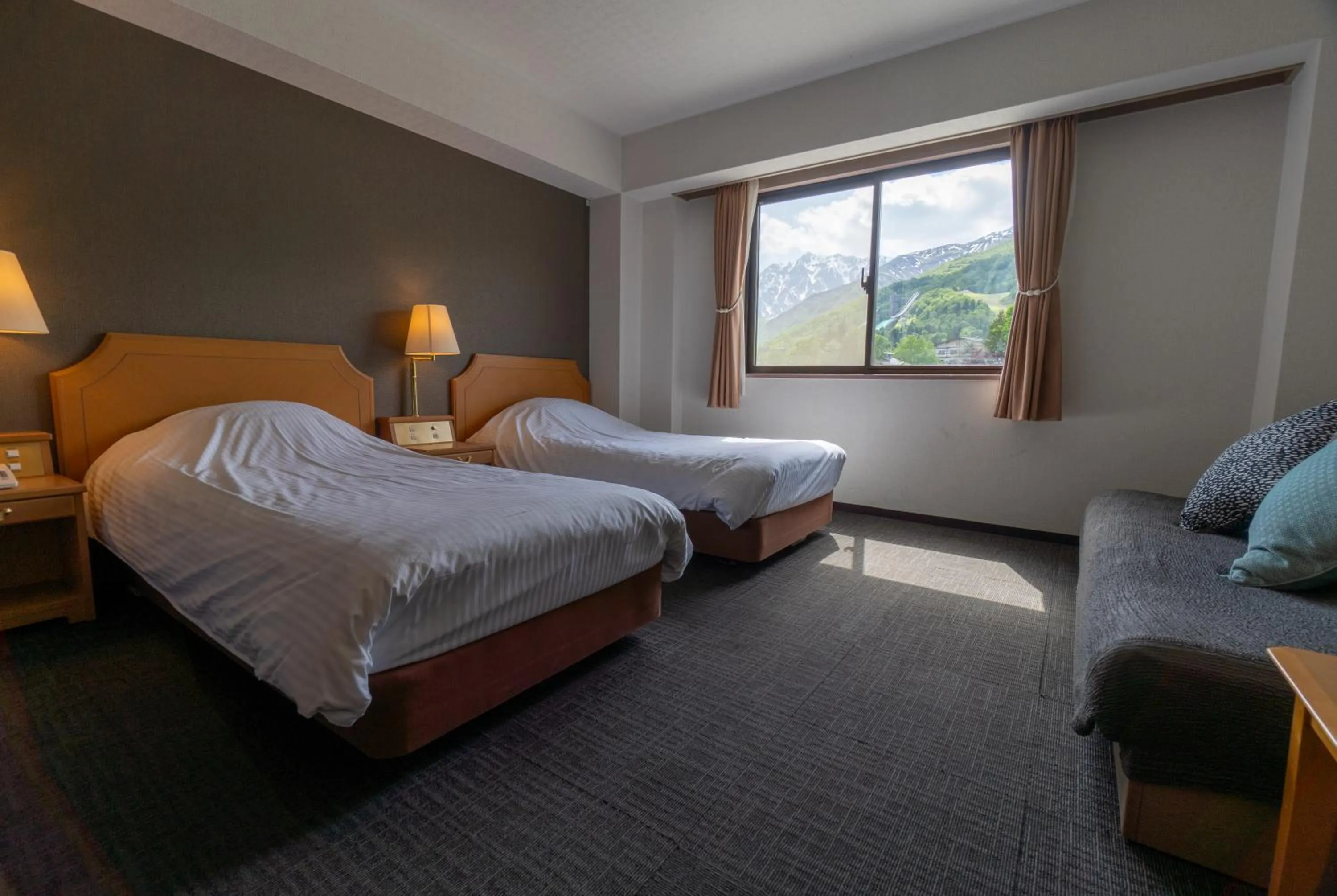 Mountain view, Bed in Hakuba Panorama Hotel
