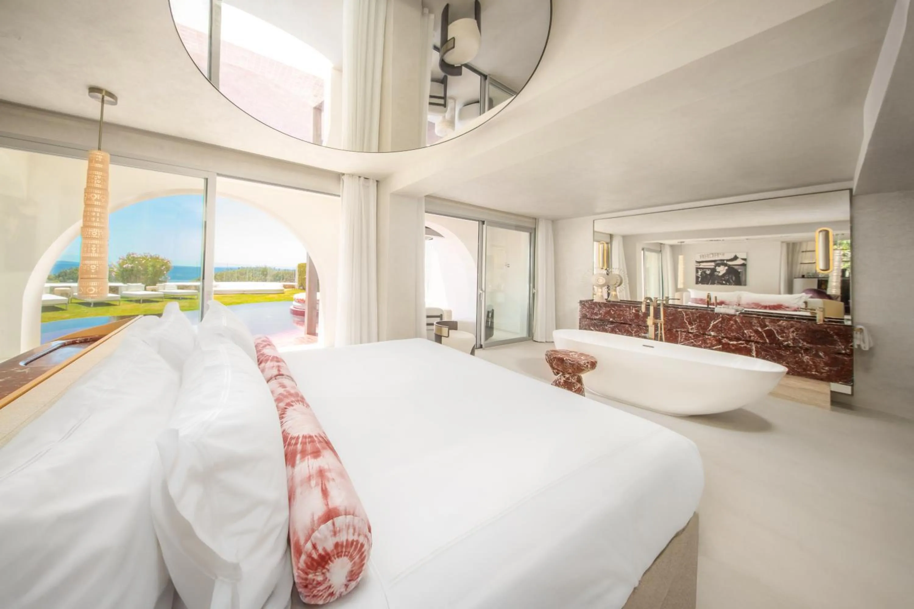 View (from property/room), Bed in Destino Five Ibiza - 5-Star Grand Luxe Resort