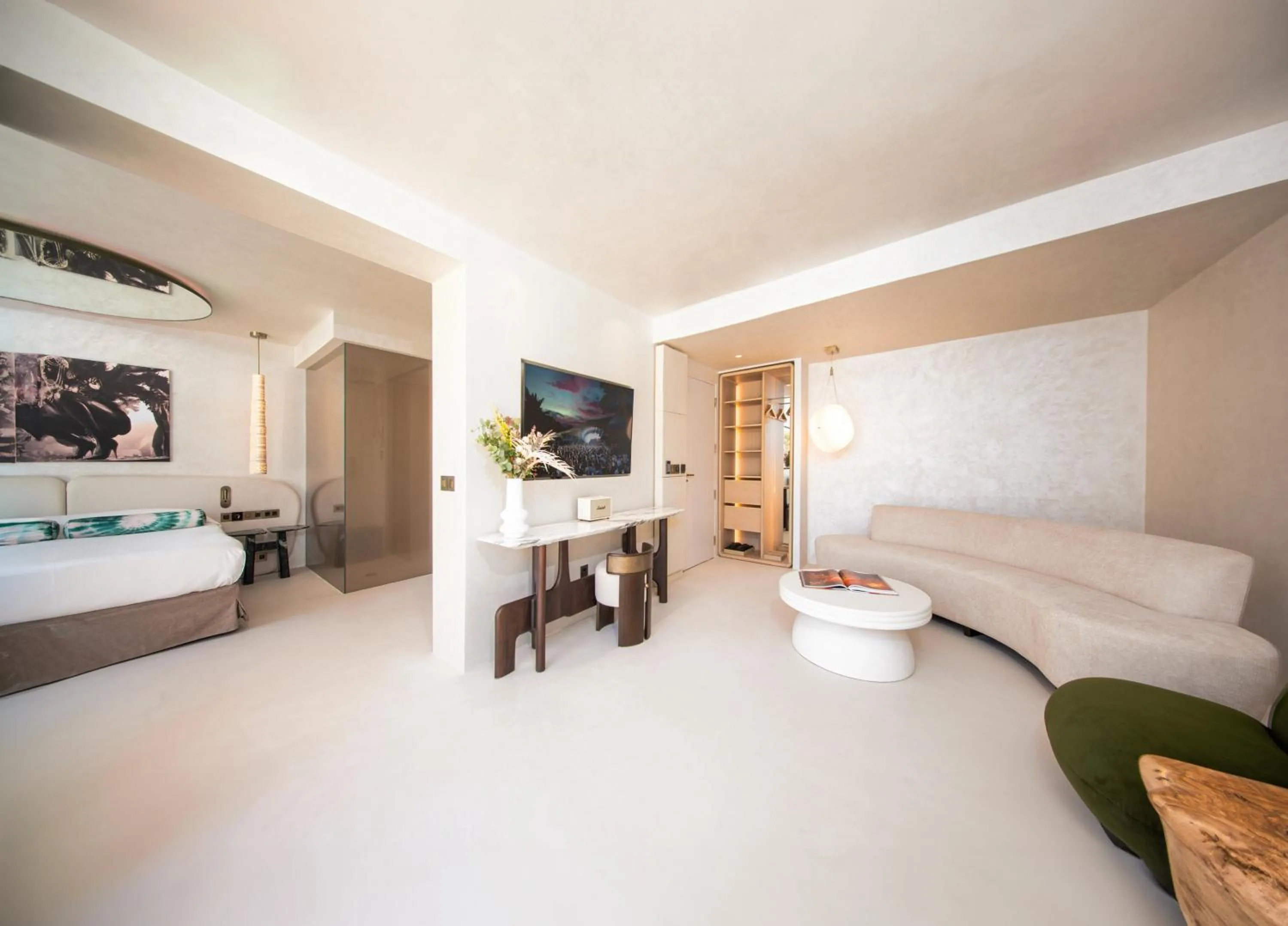 Living room, Bed in Destino Five Ibiza - 5-Star Grand Luxe Resort