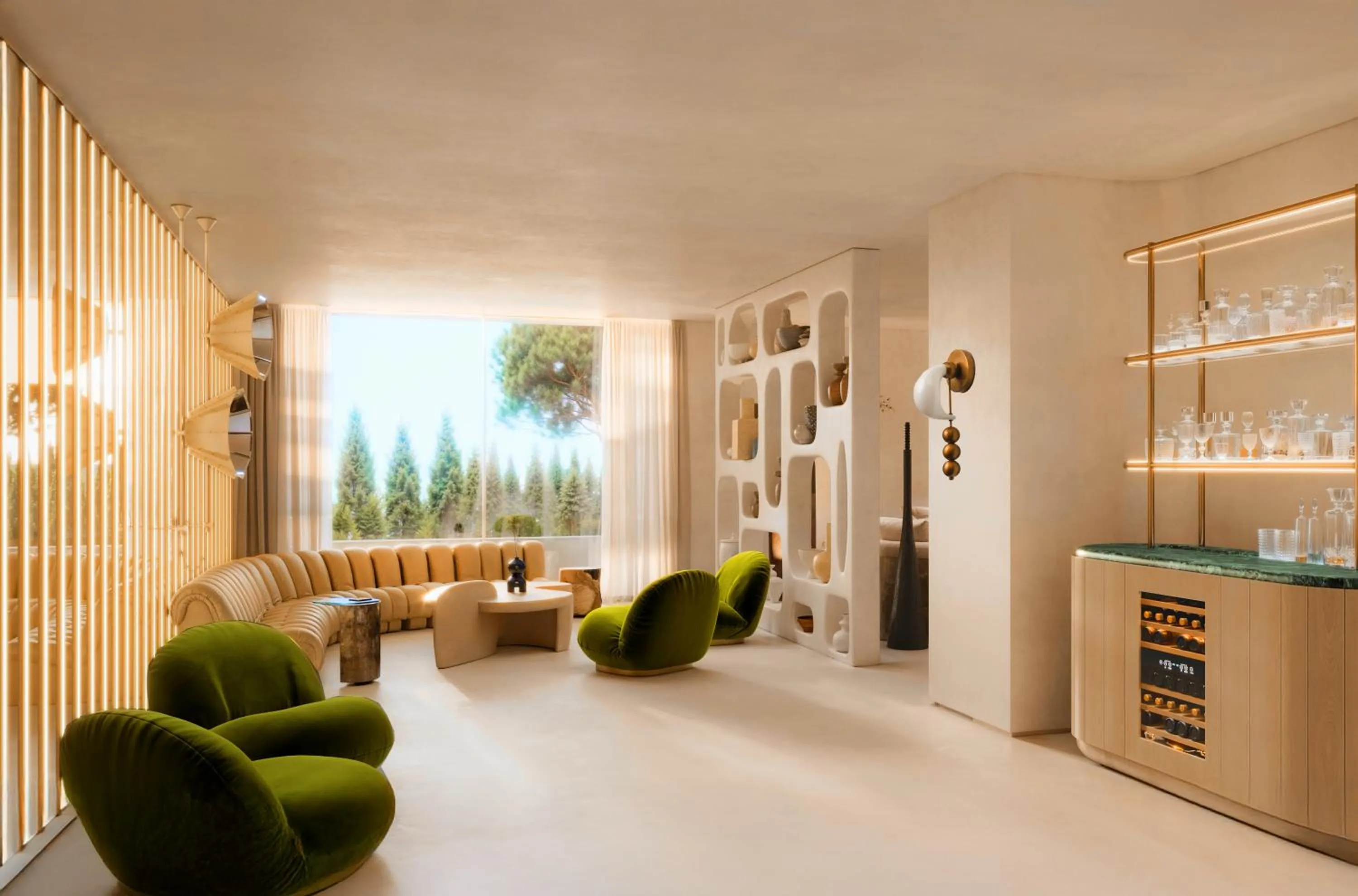 Living room in Destino Five Ibiza - 5-Star Grand Luxe Resort