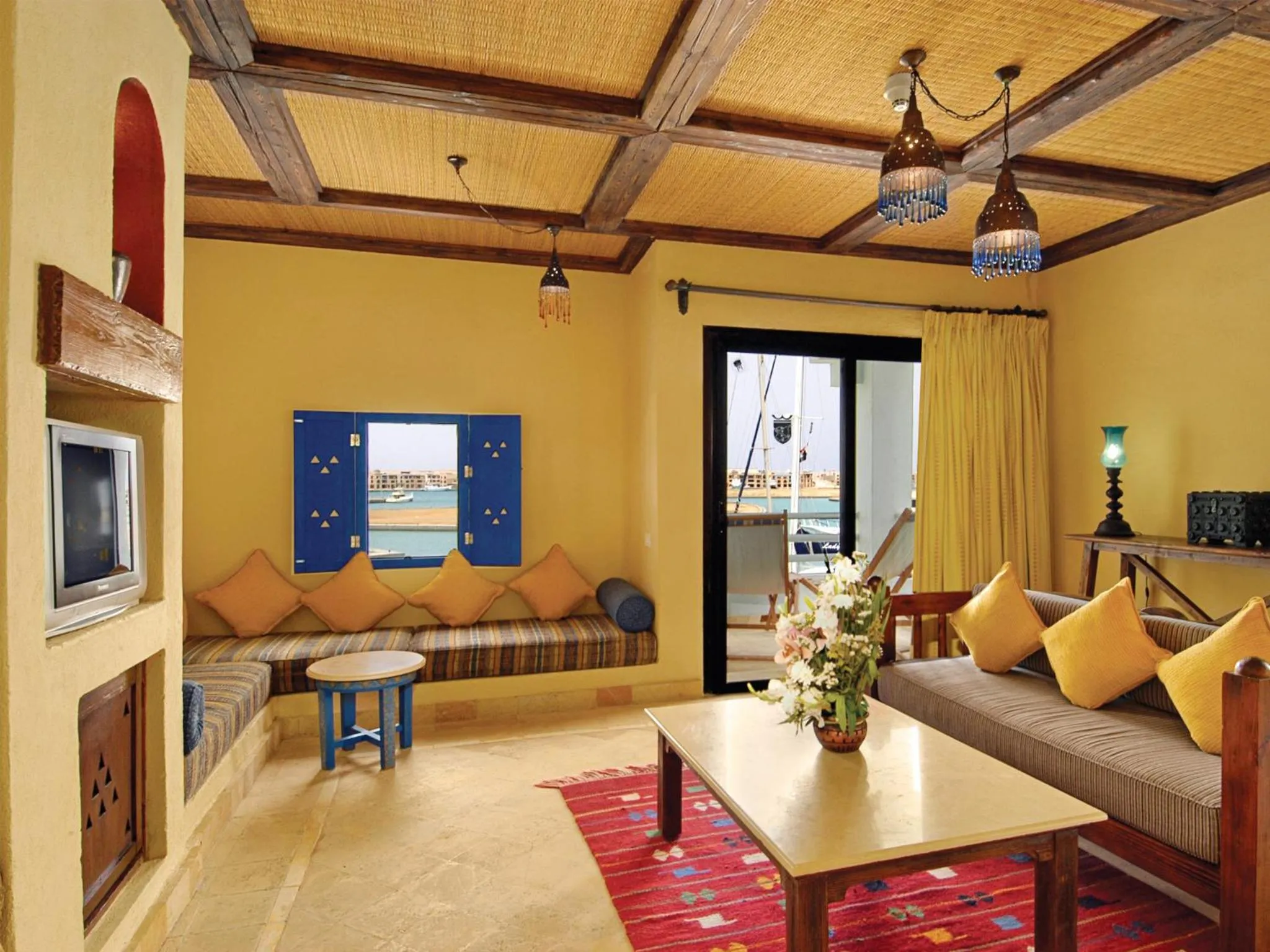 Living room in Marina Lodge at Port Ghalib