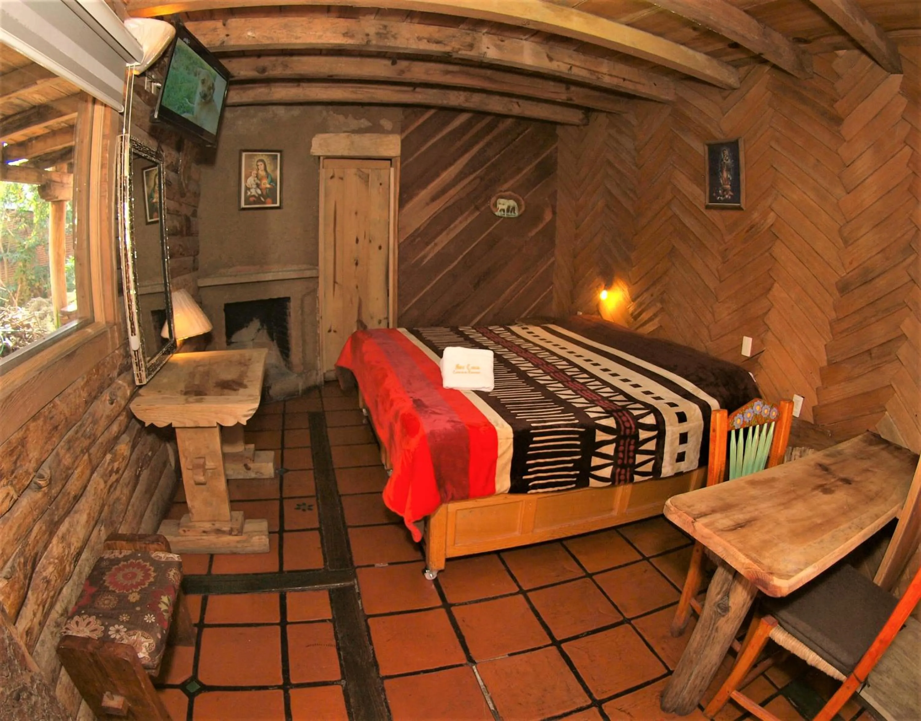 Bed in Hotel Cabaña Los Ruiseñores