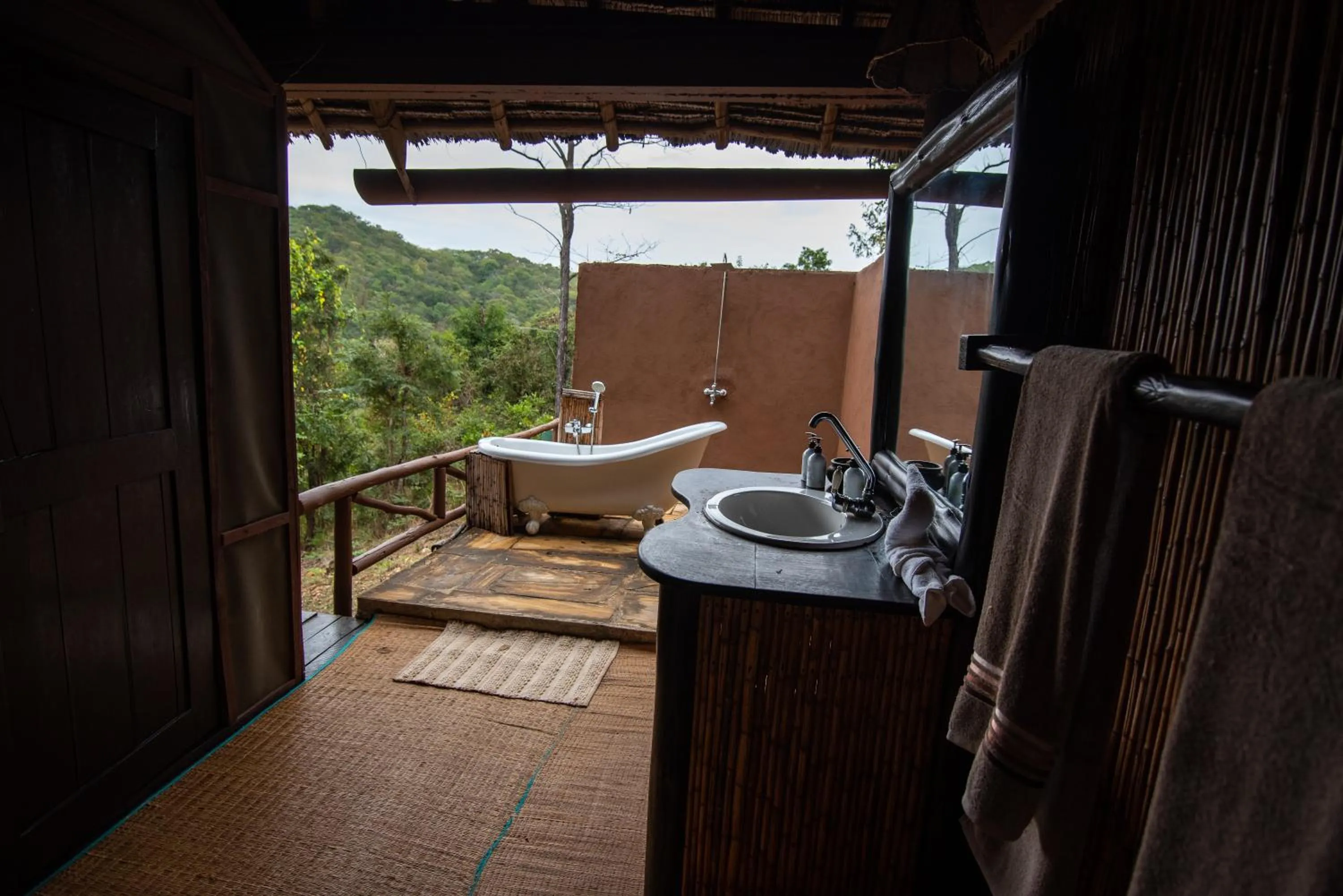 Bathroom in Sable Mountain Lodge, A Tent with a View Safaris