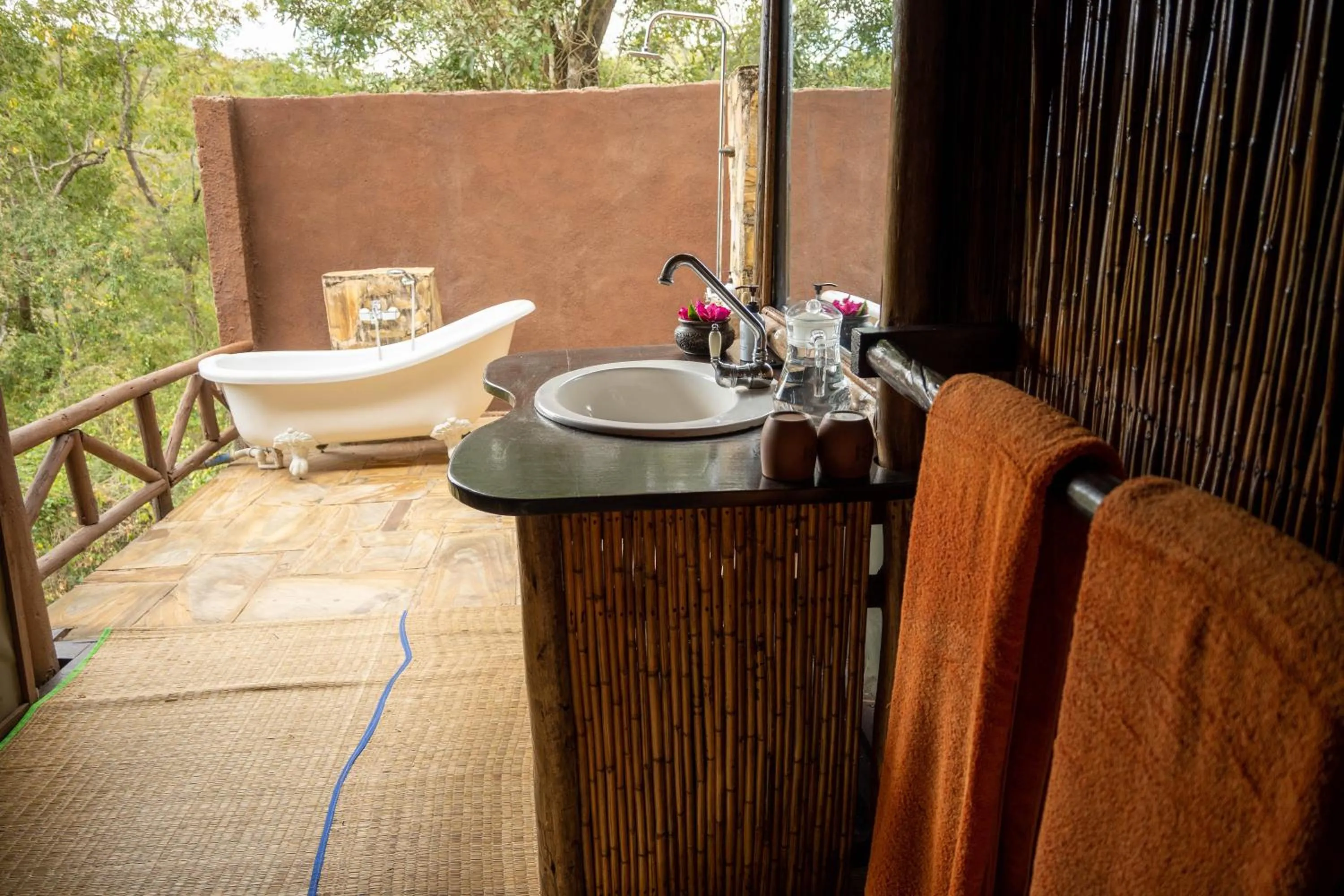 Bathroom in Sable Mountain Lodge, A Tent with a View Safaris