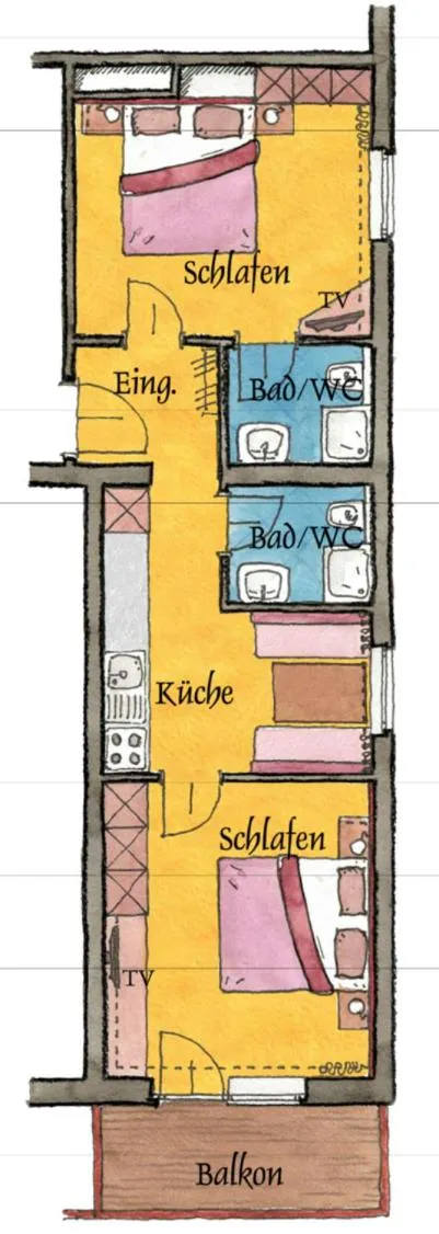 Floor plan in Hotel Universo