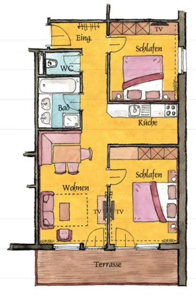 Floor plan in Hotel Universo