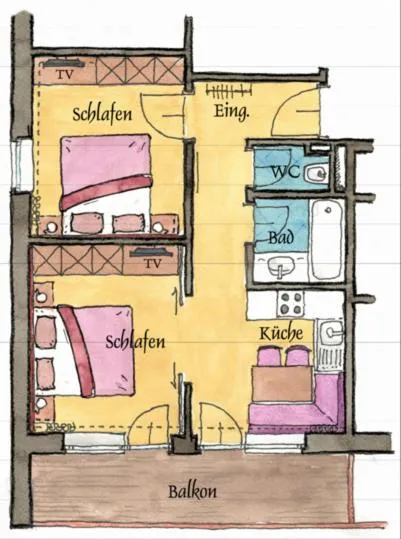 Floor plan in Hotel Universo